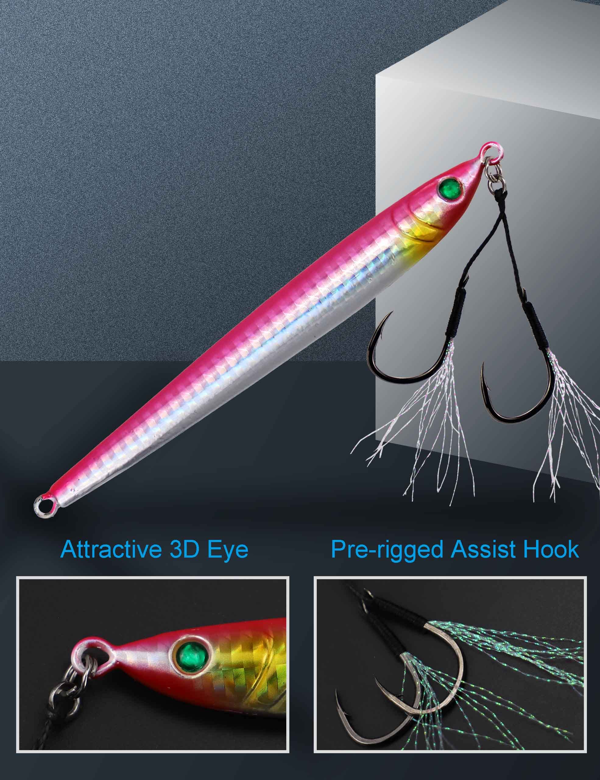 Hlotmeky Fishing Jigs Vertical Flat Jig, 2Pcs Saltwater Speed Jigs Swim