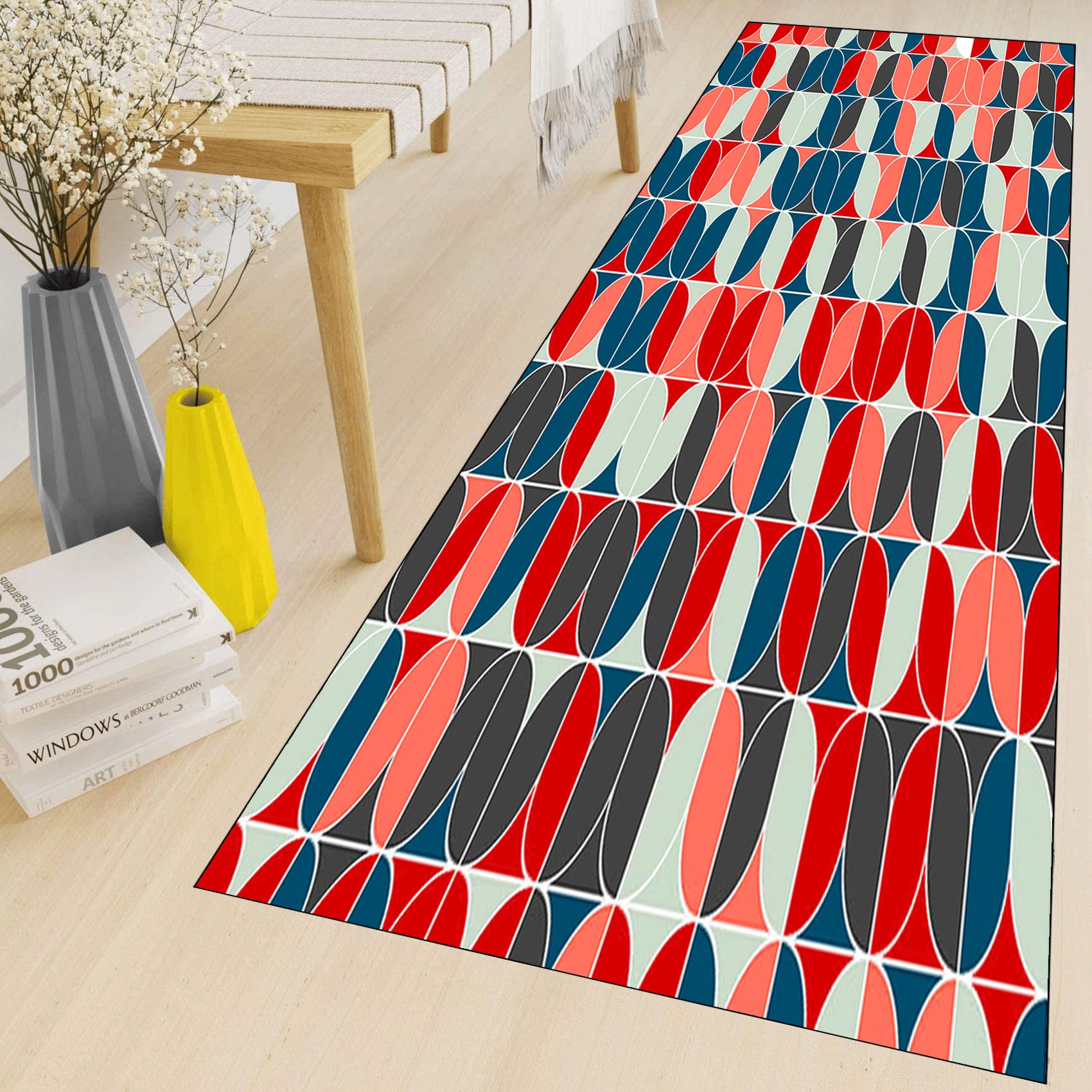 Dywaniki chodnikowe 120 x 180 cm wytrzymałe, gładkie miękkie zatyczki do brudu, bardzo długi, dywanik kuchenny, zmywalny, nowy, unikalny design, na podłogę, do kuchni, domu, biura, kominka, F