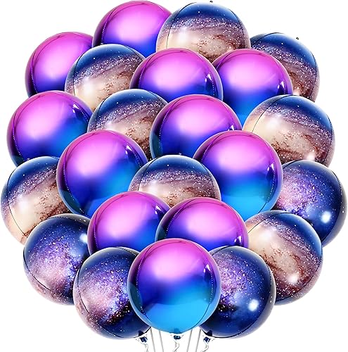 Globos de galaxia para decoraciones de fiesta de galaxia, paquete de 12, globos grandes de 22 pulgadas, esfera 4D de 360 grados, globos grandes,