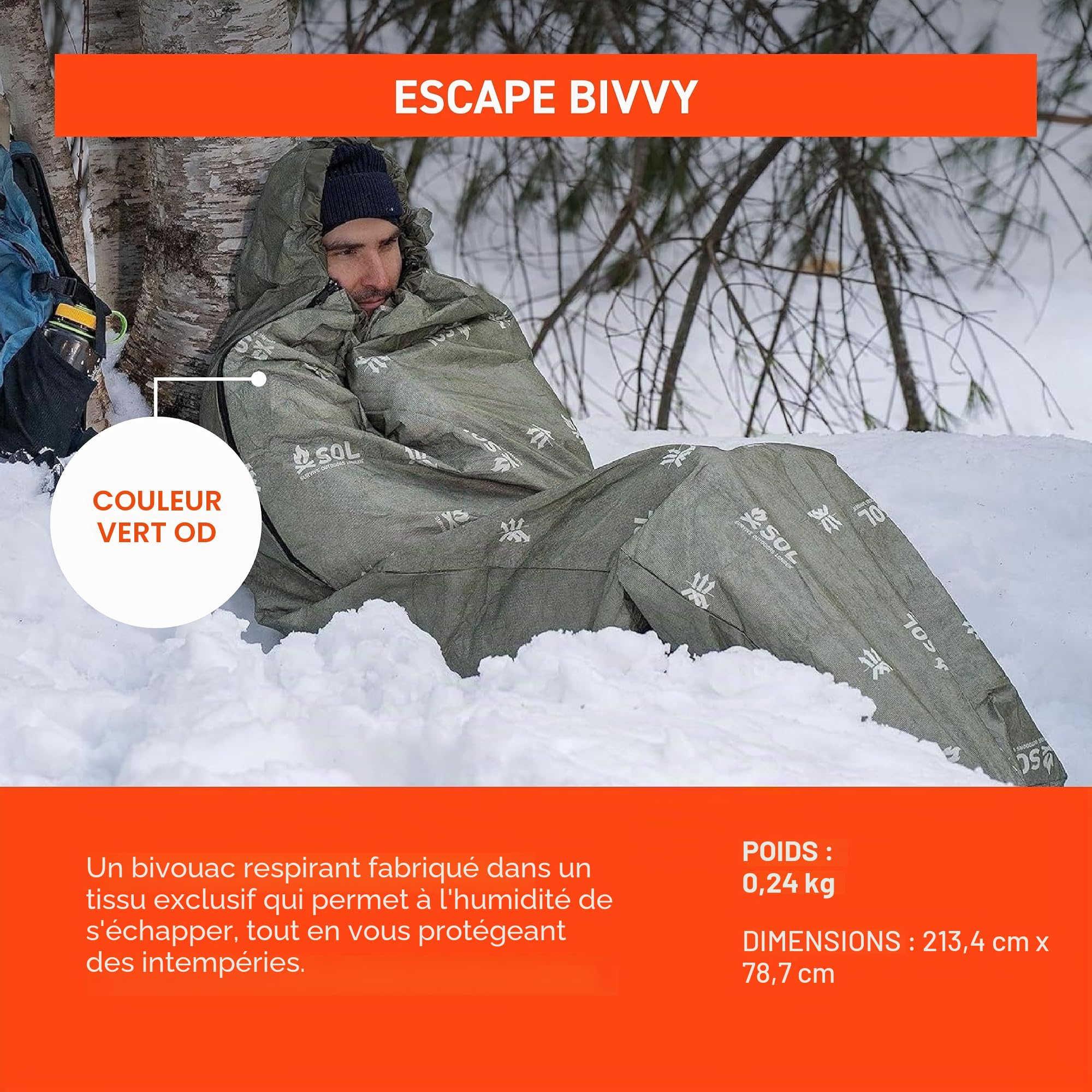 Sol Escape Bivouac avec Capuche Vert