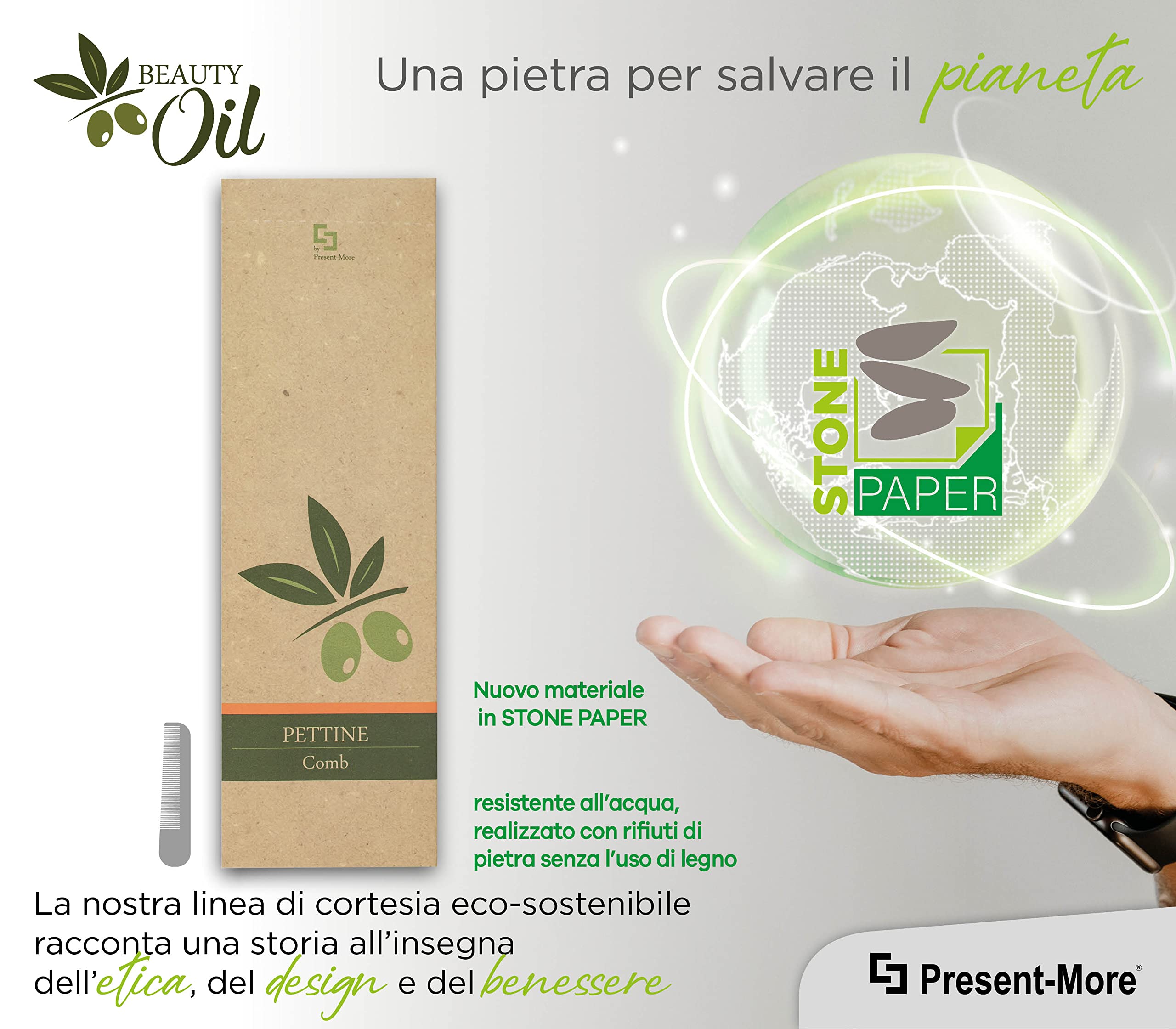 PRESENT-MORE - Pettine Capelli 100 Pezzi - Linea Beauty Oil