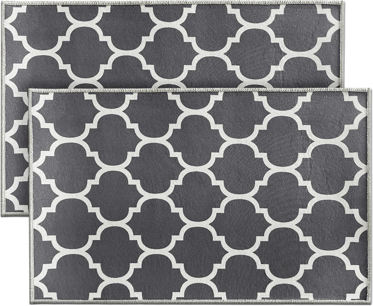 Hafaa Door Mats 80 x 150 cm 2 Pack Ava Grey Mats for Kitchen Outdoor Indoor Doormats Non Slip Dirt Trapper Heavy Duty Floor Mat Printed Super Absorbent Front Doormats — image 1