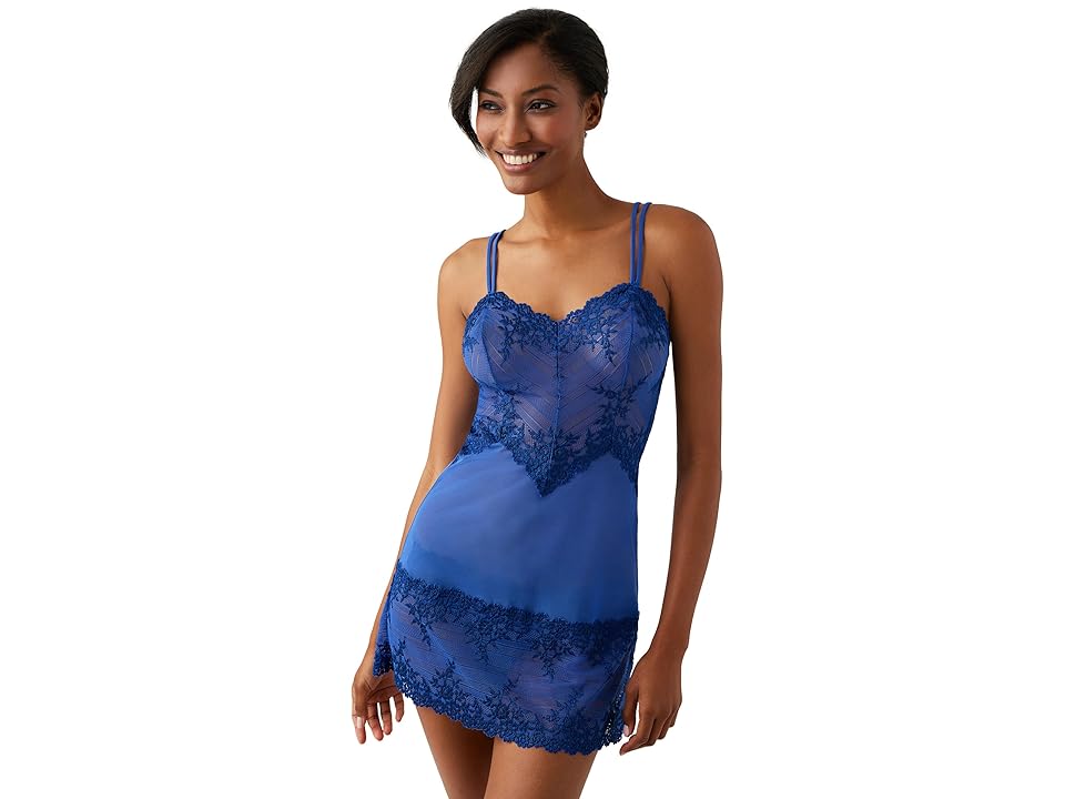 Wacoal Embrace Lace Chemise (Beaucoup Blue/Bellwether Blue) Women's Lingerie INTERNATIONAL SHIPPING