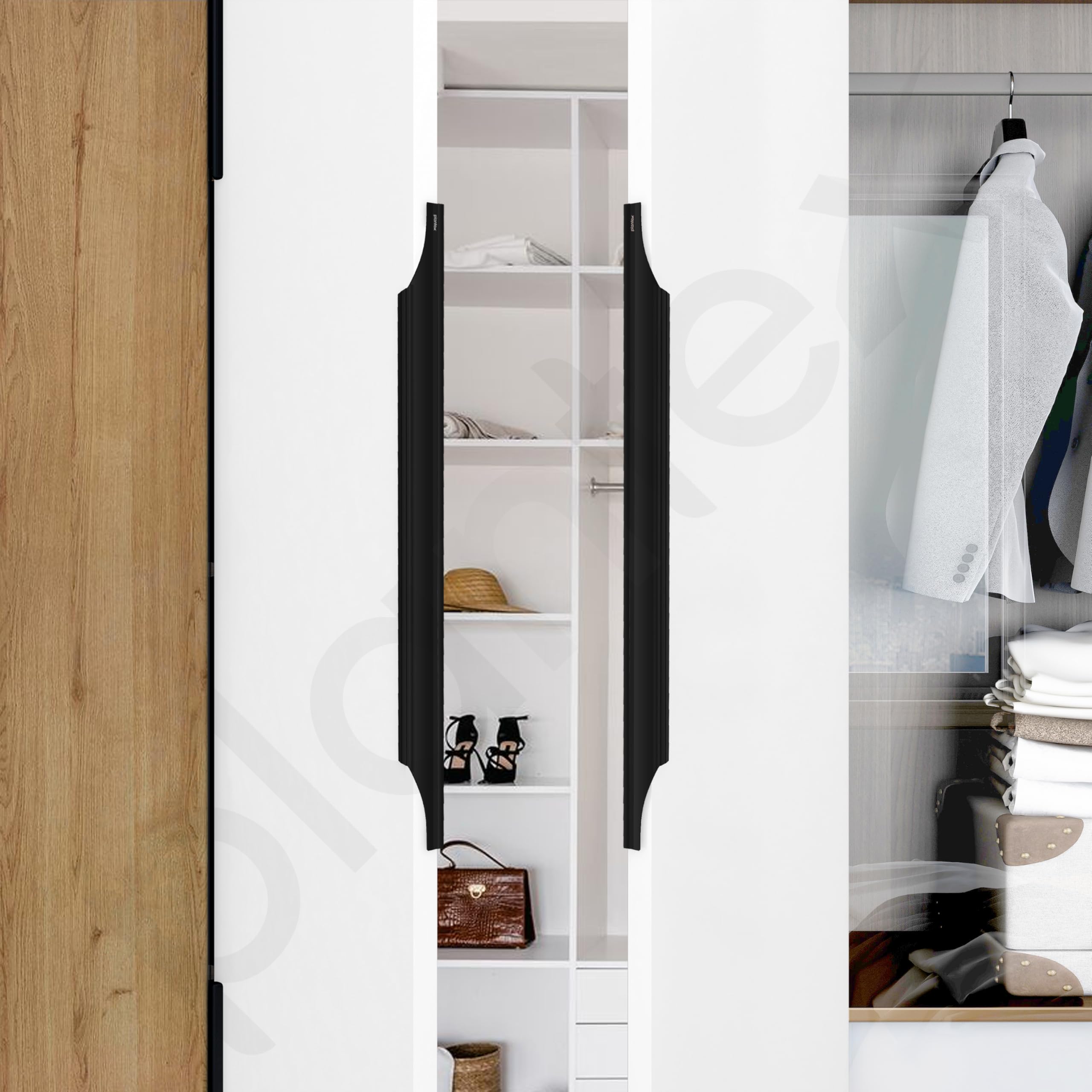 Plantex Profile Handles - Black Kitchen Drawer Pulls -5 Plantex Profile Handles - Black Kitchen Drawer Pulls -5