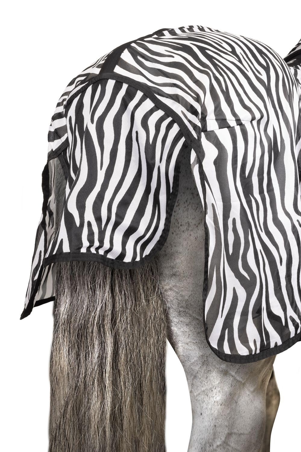 netproshop Pony Fliegendecke mit Halsteil Bauchlatz u Schweiflatz Zebra Print Gr. 75-125, Groesse:85, Farbe:Zebra