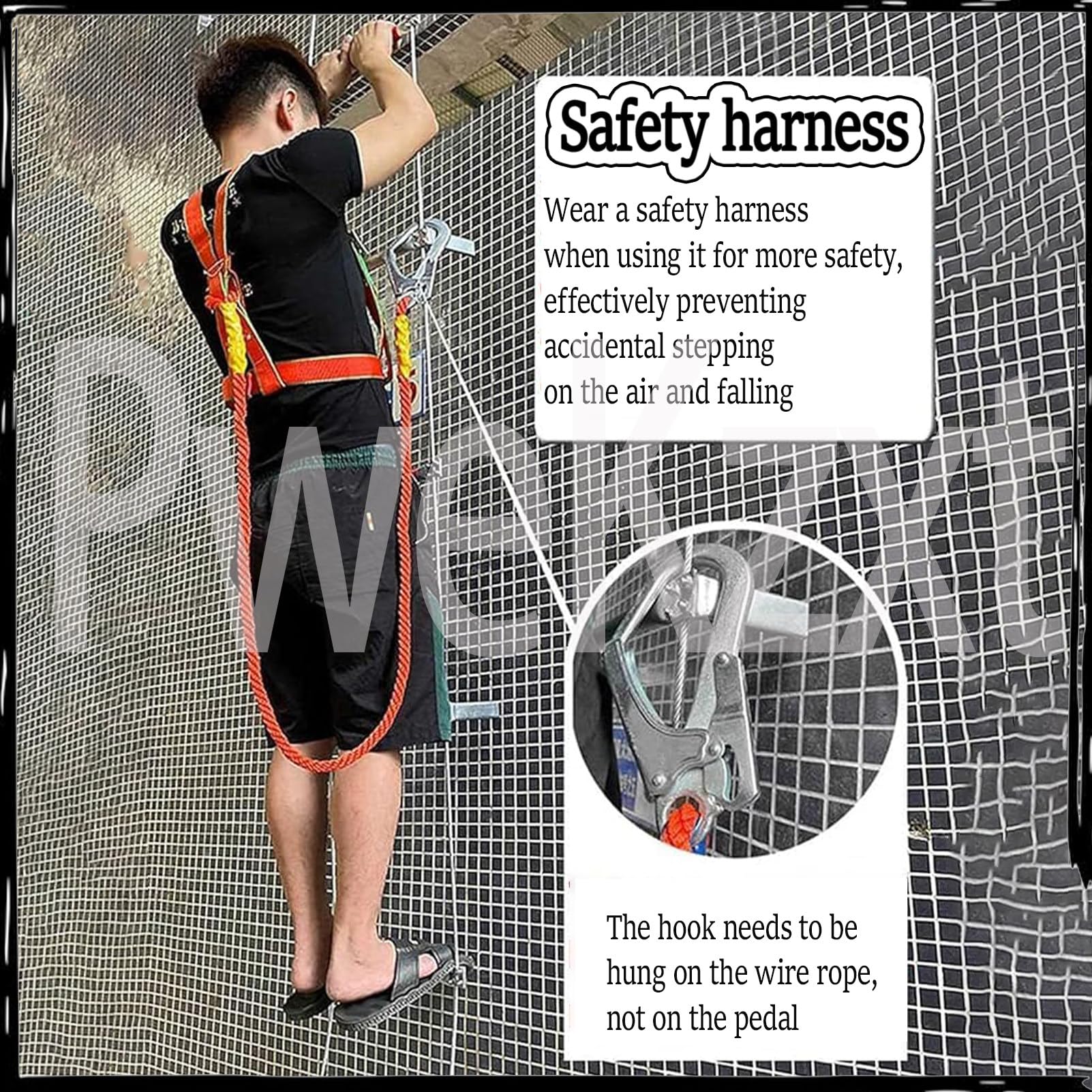 Escalera De Emergencia contra Incendios, Escalera Flexible De Metal con Cables De Acero, Capacidad De 800 Kg, Escalera De Cuerda PortáTil para Emergencias 30m