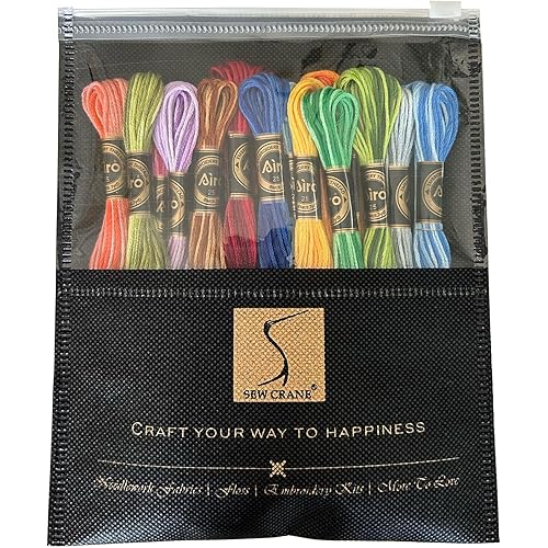 Magical Color Variations Floss Pack Variegated Cross Stitch Thread Six Strand Embroidery Polyester Threads, Set A, Pack of 18 Skeins