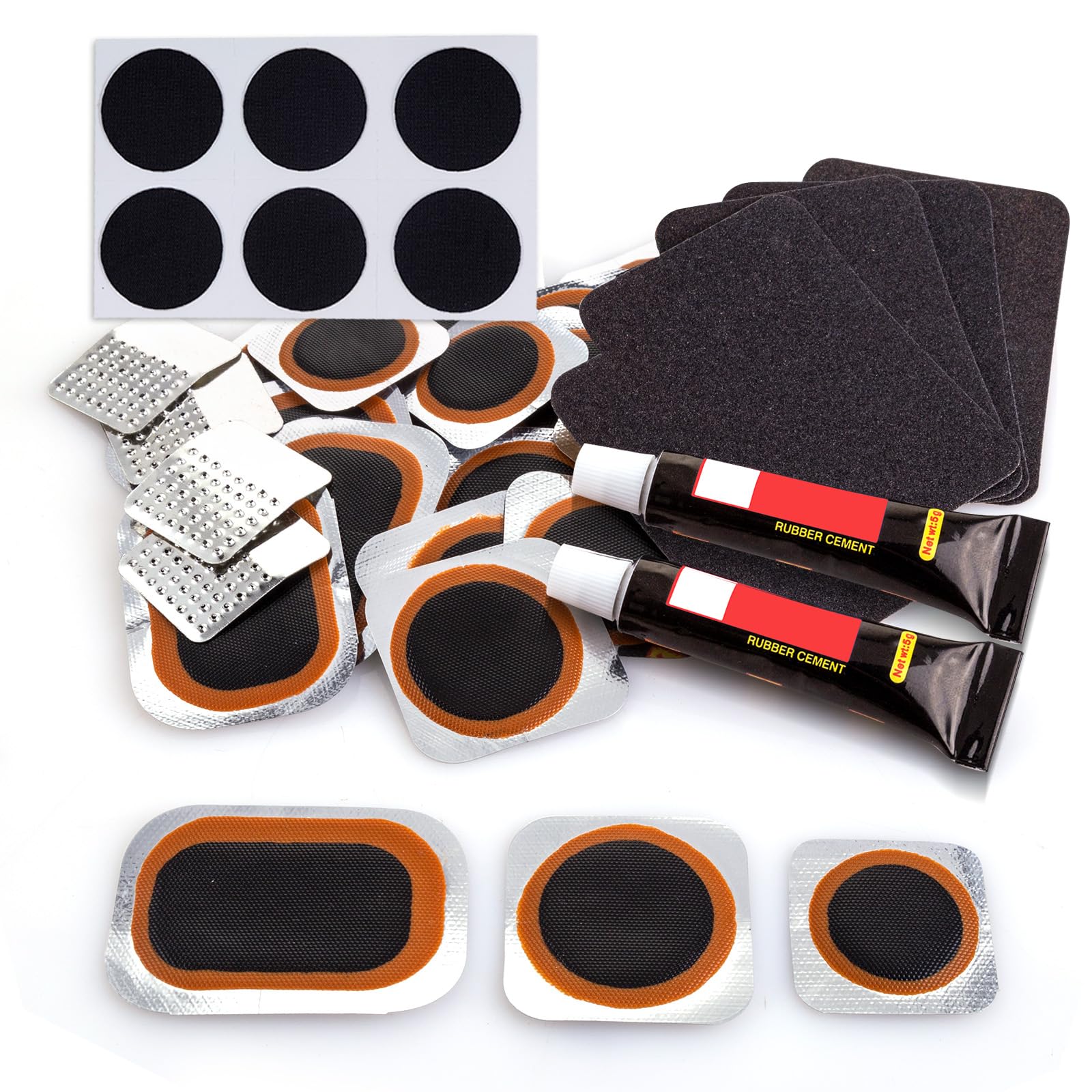 KOAREL Puncture Repair Kit, Puncture Repair Kit Bike Tyre with 18PCS Vulcanizing Patches,Glueless Patchs,Metal Rasp,Lever,Sandpaper for Cycling, Motorcycle, BMX, ATVs (Bike Tyre Puncture Repair Kit) — image 1
