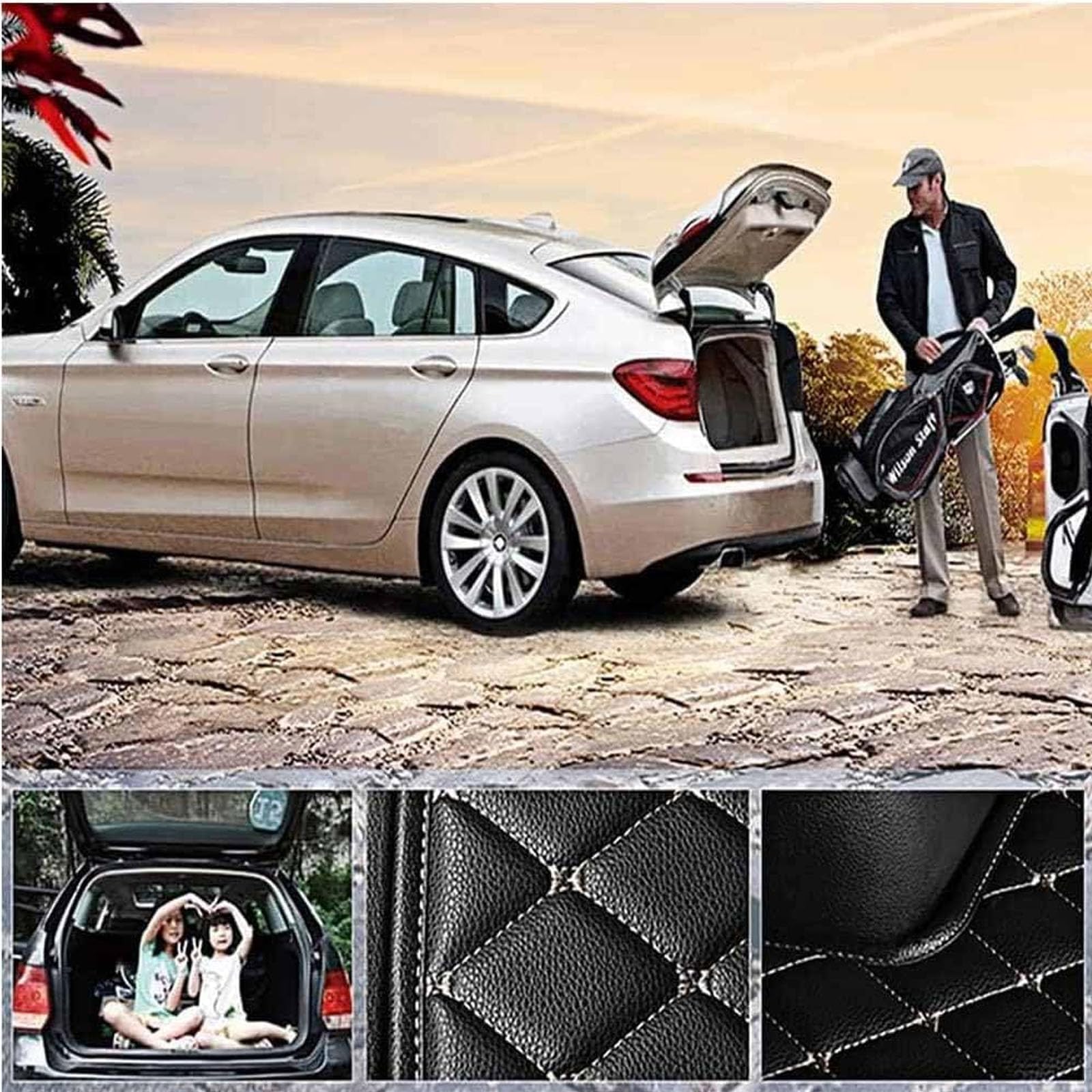 kofferbakmat voor KIA Niro 2017-2020 2021 2022 2023 2024,Waterdicht Multifunctionele Matten,Beschermer Pad Kofferbak Tapijten Accessoires, Autokofferbakmat,B-High Side