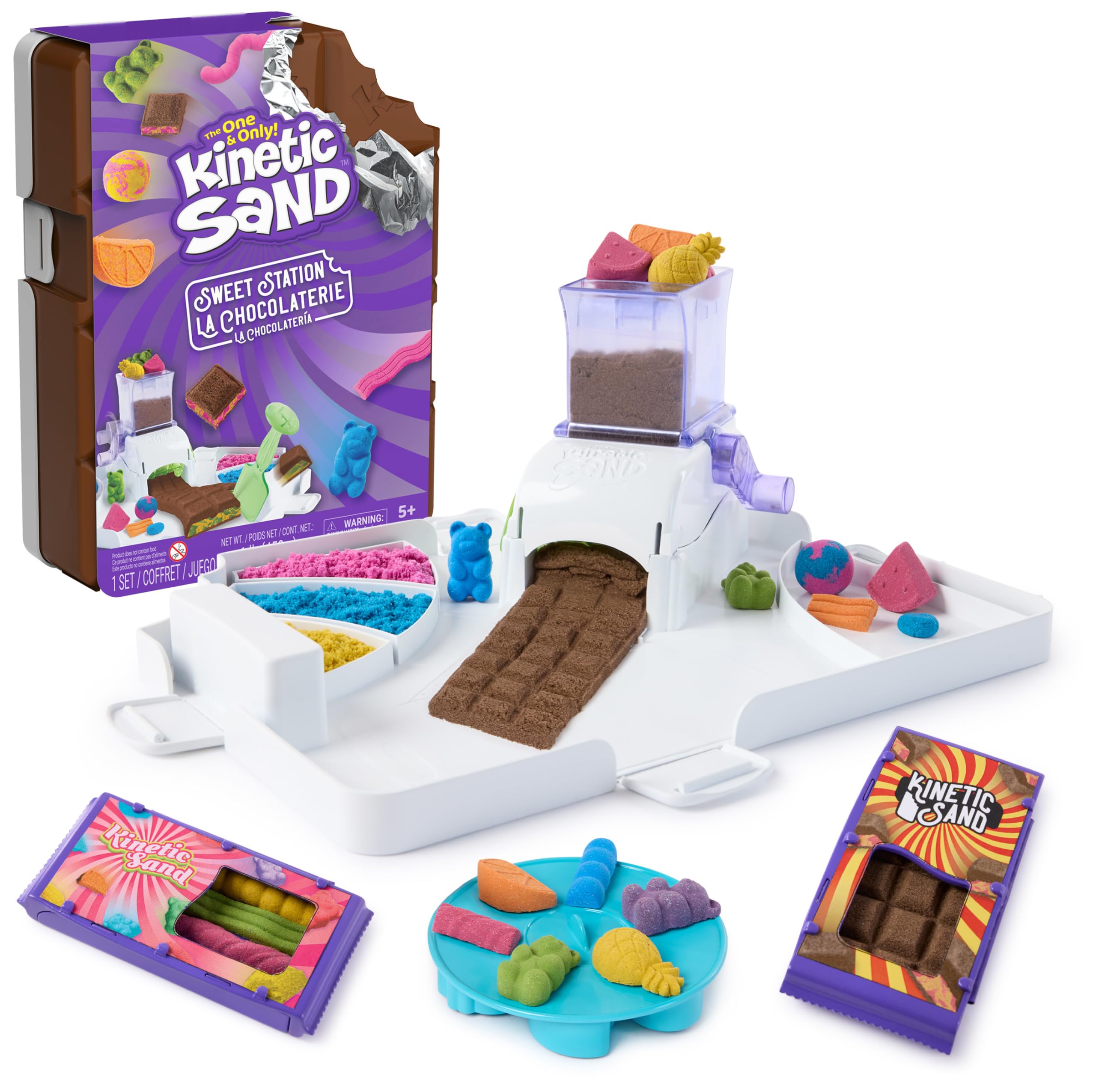 Kinetic Sand Sweet Station Set, Moldable Play Sand Sensory Toys, Ages 5+