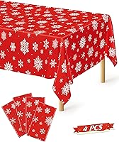 Vista 61 de 4 paquetes de manteles de plástico blanco, manteles desechables resistentes, 54 x 108 pulgadas, manteles de papel desechables para fiestas, limpieza