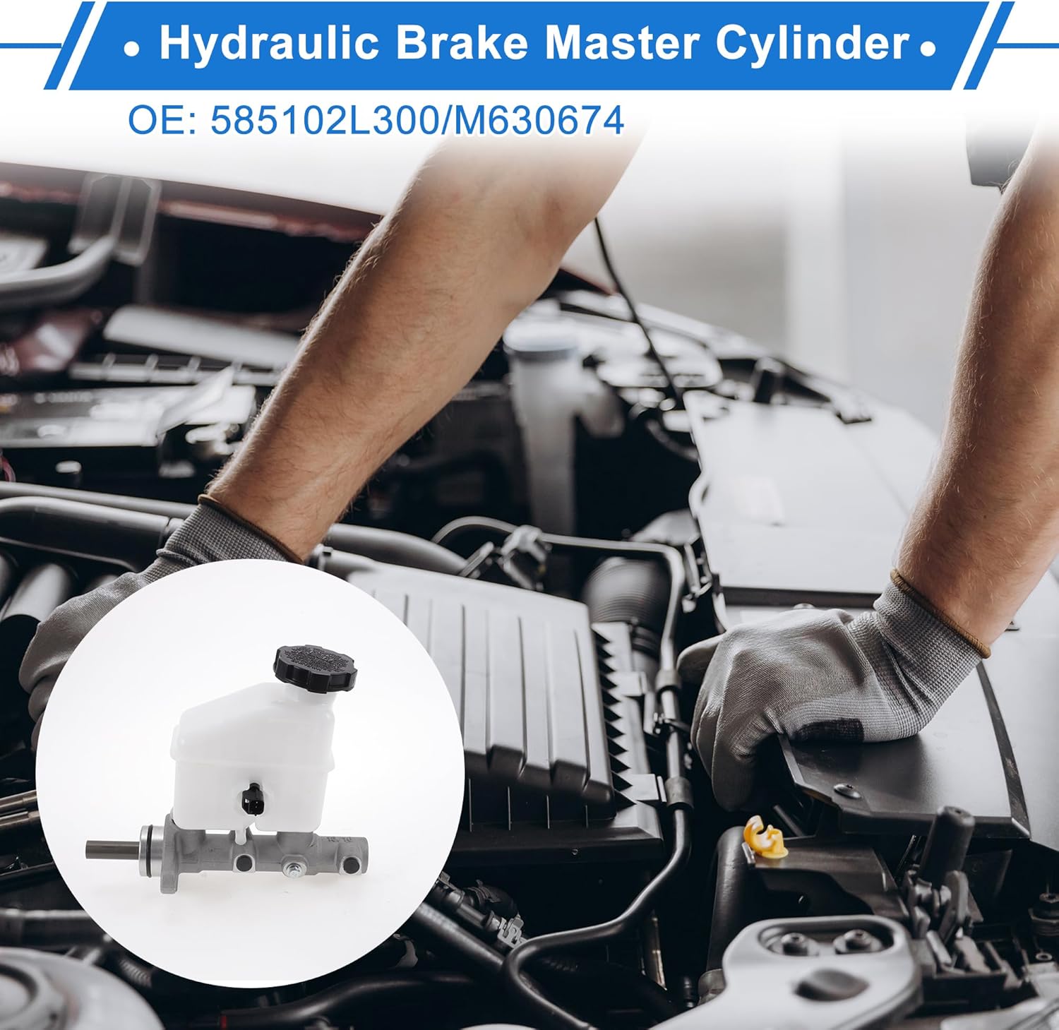 Brake Master Cylinder with Reservoir No.585102L300/M630674 for Hyundai Elantra 2009-2012 Hydraulic Master Cylinder Aluminum Alloy,Plastic 1 Pc
