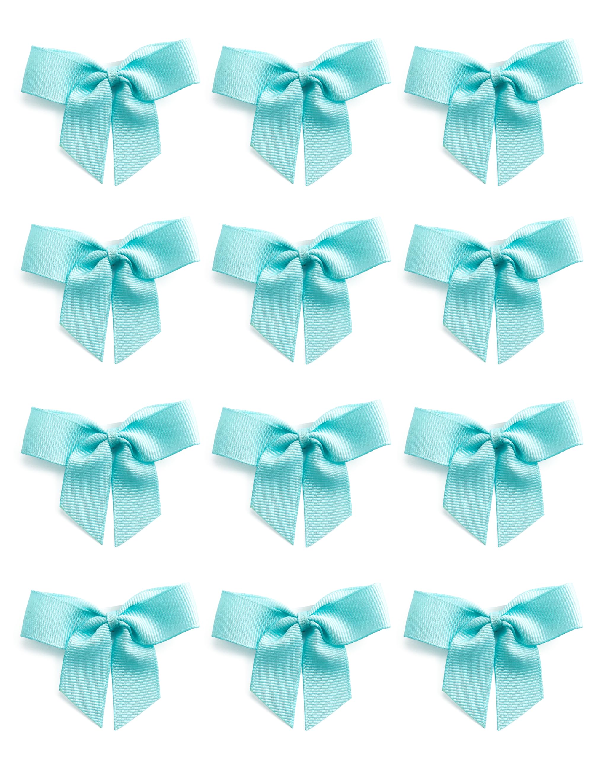 Italian Options Small Grosgrain Ribbon Bows, Self Adhesive Bows for Crafting, Gifts, Sewing, Hair Bow, Wedding Stationery, Floristry, Cakes, Crafts, Decorations, Duck Egg, 24 Pack, 5cm