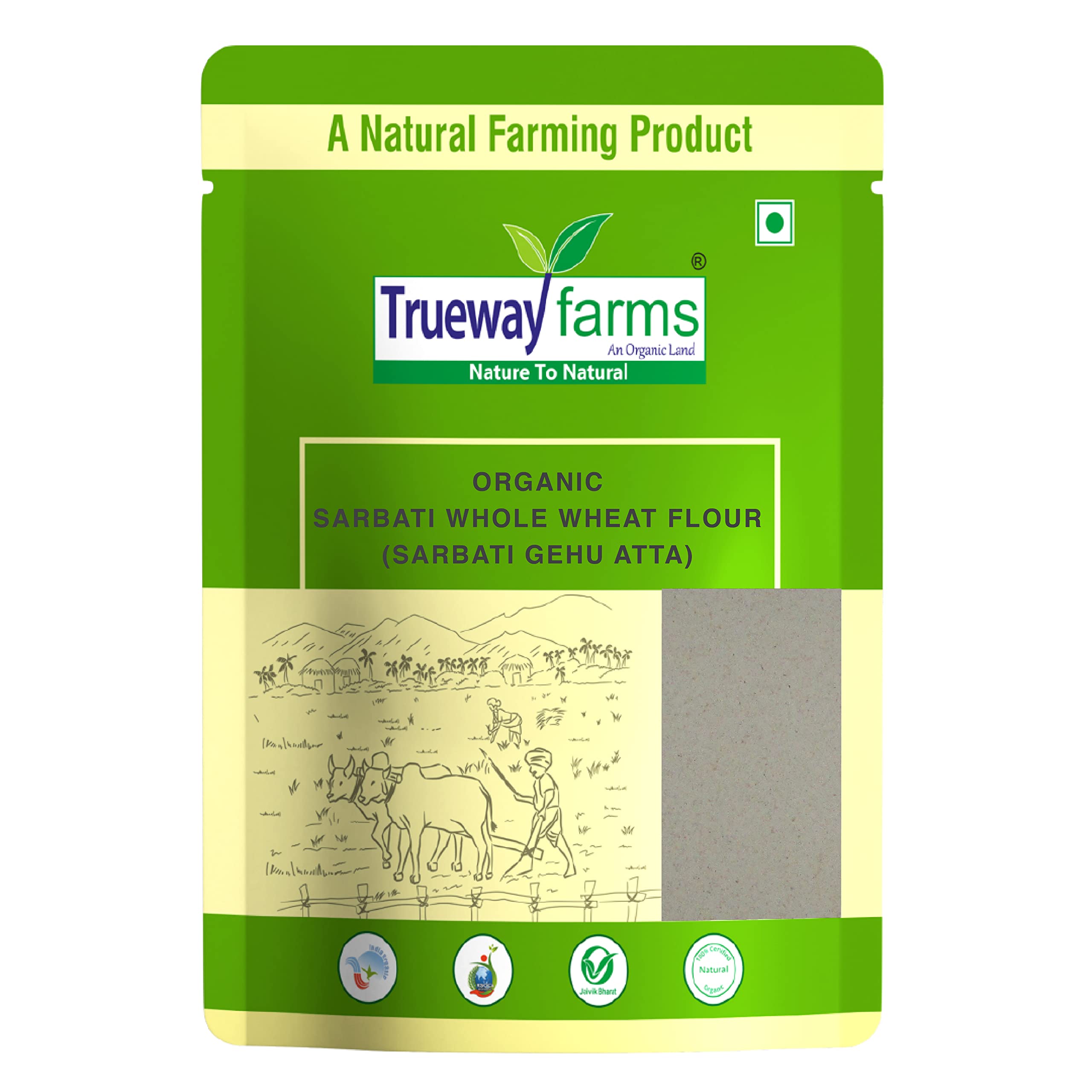 TRUEWAY FARMS - AN ORGANIC LAND -NATURE TO NATURAL Sharbati Whole Wheat Flour(Sharbati Gehu Atta)5 Kg-Stone Ground (B09834GD31) Amazon Price History, Amazon Price Tracker