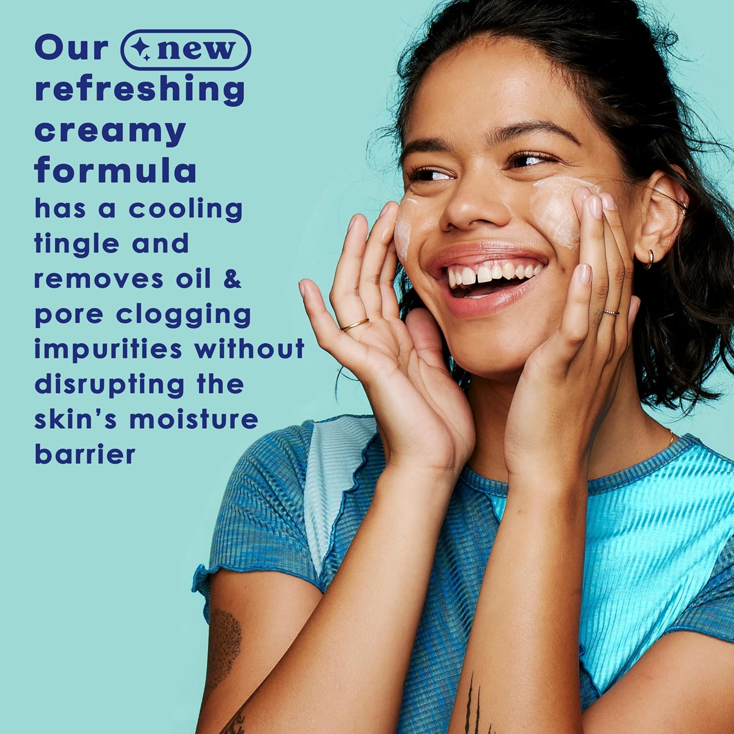 Clean & Clear Oil-Free Deep Action Cream Facial Cleanser, Cooling Daily Face Wash for Deep Pore Cleansing of Acne-Prone Skin, 6.5 oz (Pack of 2) - Image 3