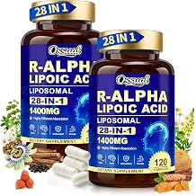 28-in-1 R Alpha Lipoic Acid 1400mg Neuropathy Supplements, 240 Capsules