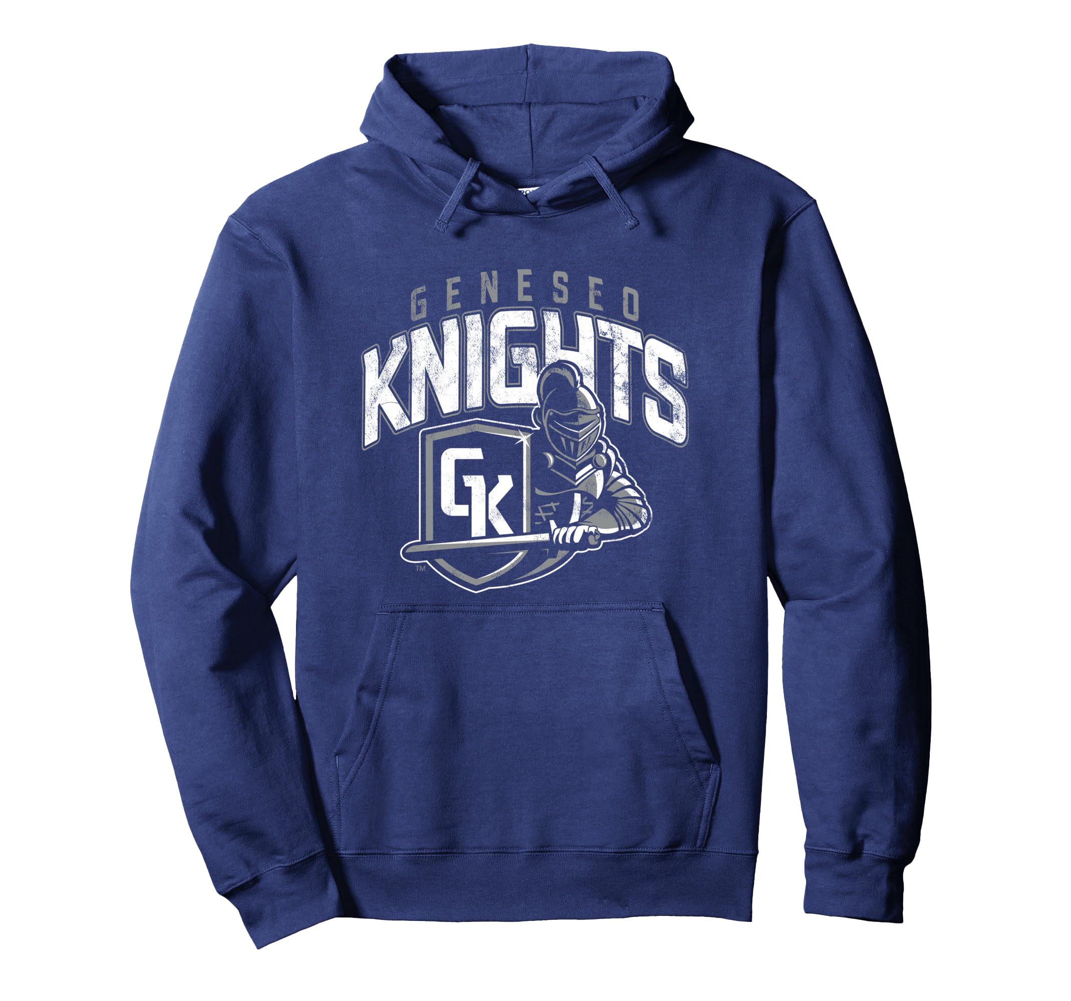 SUNY Geneseo Knights Distressed Logo Pullover Hoodie