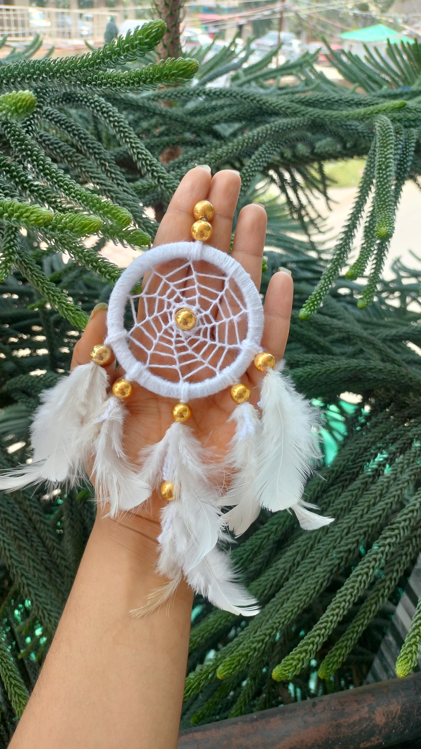 Dreamcatcher トレカ ポカ ハンドン Manka atado™ Handmade Dreamcatcher: Small Size, White Color