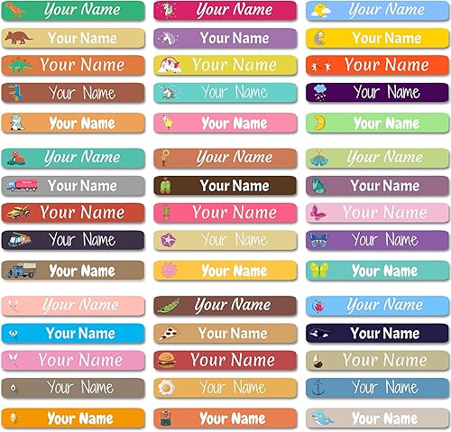 Miniatura 2 de 100 etiquetas de nombre personalizadas para niños, suministros escolares, calcomanías de nombre personalizadas para niños, impermeables, para