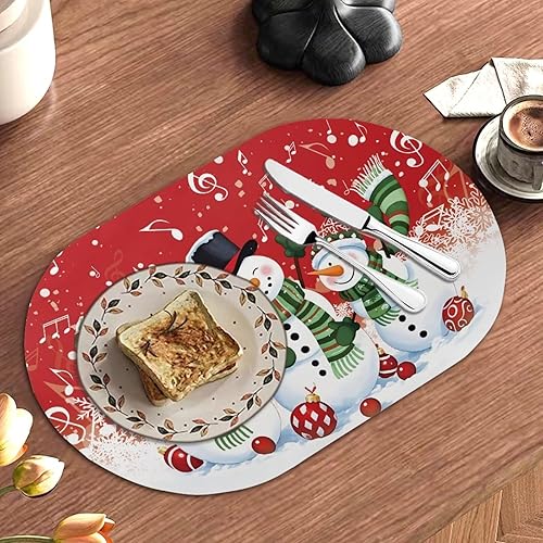 Miniatura 2 de Juego de 6 manteles individuales lavables para mesa de comedor, resistentes al calor, mesa de cocina, decoración del hogar, lavable, ovalada, de