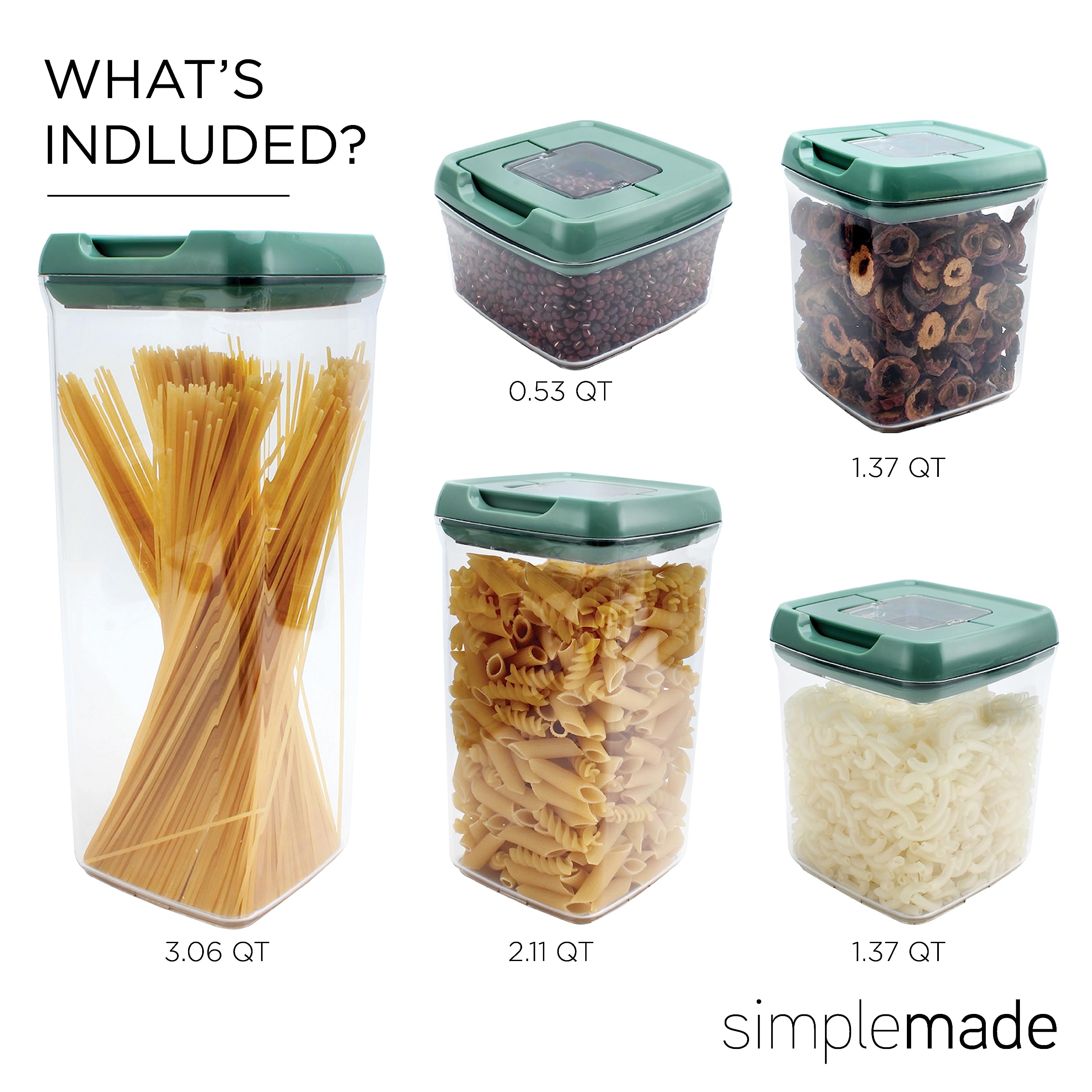 Snapklik.com : SIMPLEMADE Fliplock Container Set - 5-Piece Airtight ...
