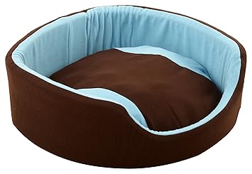 Petshub Elite Soft Reversible Dog and Cat Bed (Small, Brown-Sky Blue), 940 Gram