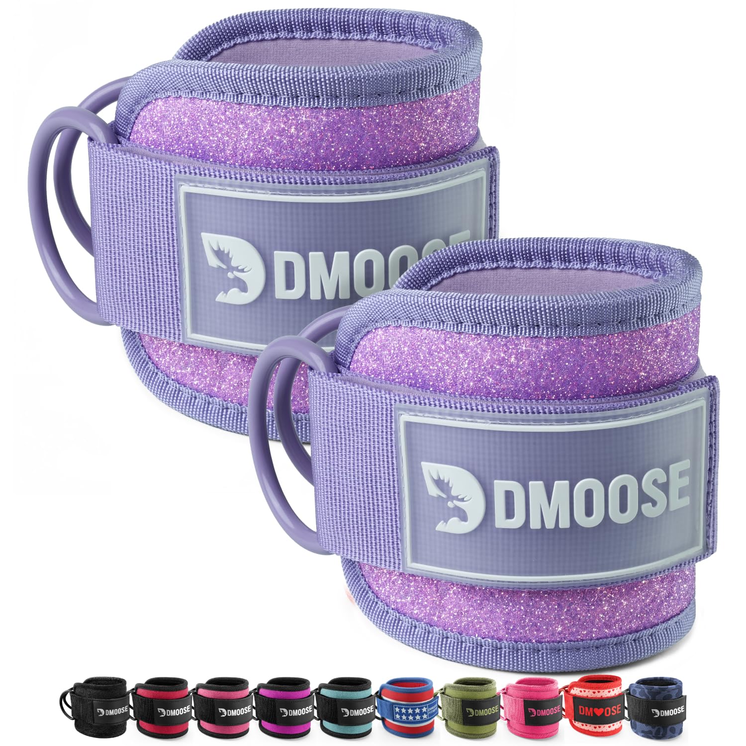 DMoose Ankle Strap for Cable Machine - One Size Fit with Premium Padding, Workout Kickback Ankle Cuffs, Ankle Bands for Working Out, Booty Workouts, Leg Extension, Hip Abductors &amp; Lower Body Exercises
