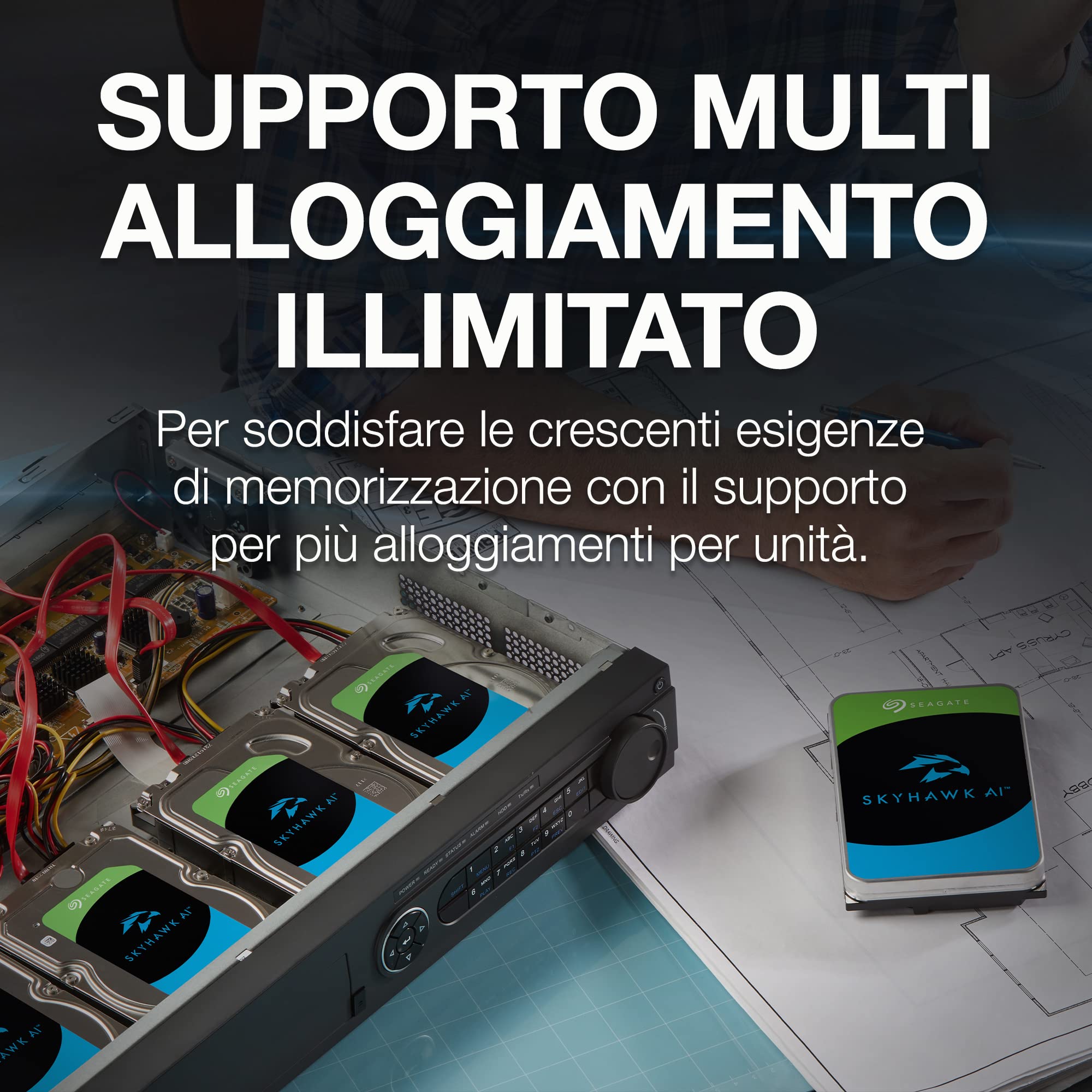 Seagate SkyHawk AI, 12 TB, Surveillance Internal Hard Drive