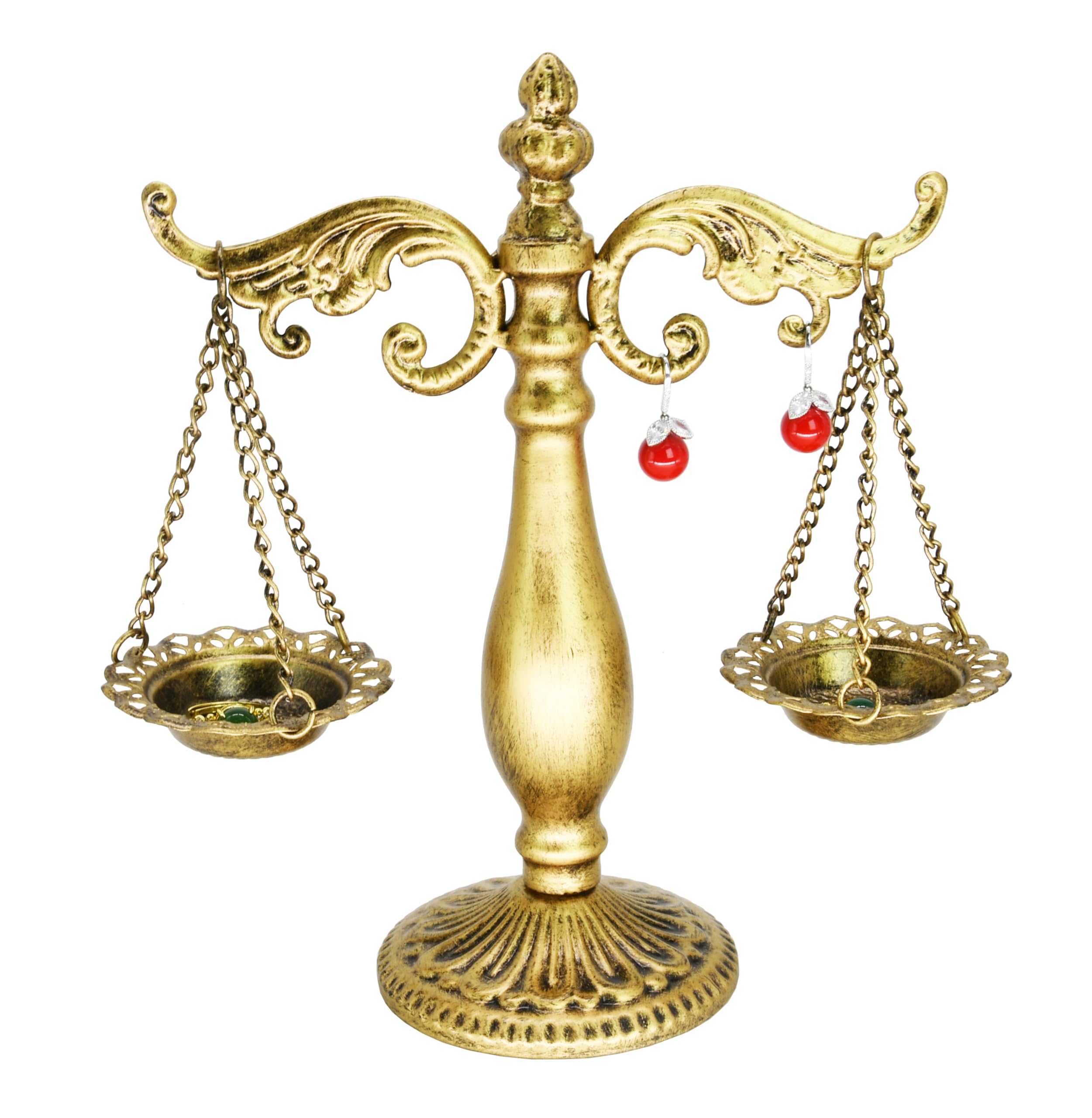 Owlgift Jewelry Stand Necklace Holder, Metal Jewelry Display Holder, Earrings and Bracelet Storage Organizer, Bronze Color Libra Design for Bangles, Necklaces, Bracelets, Rings, Earrings and Watch