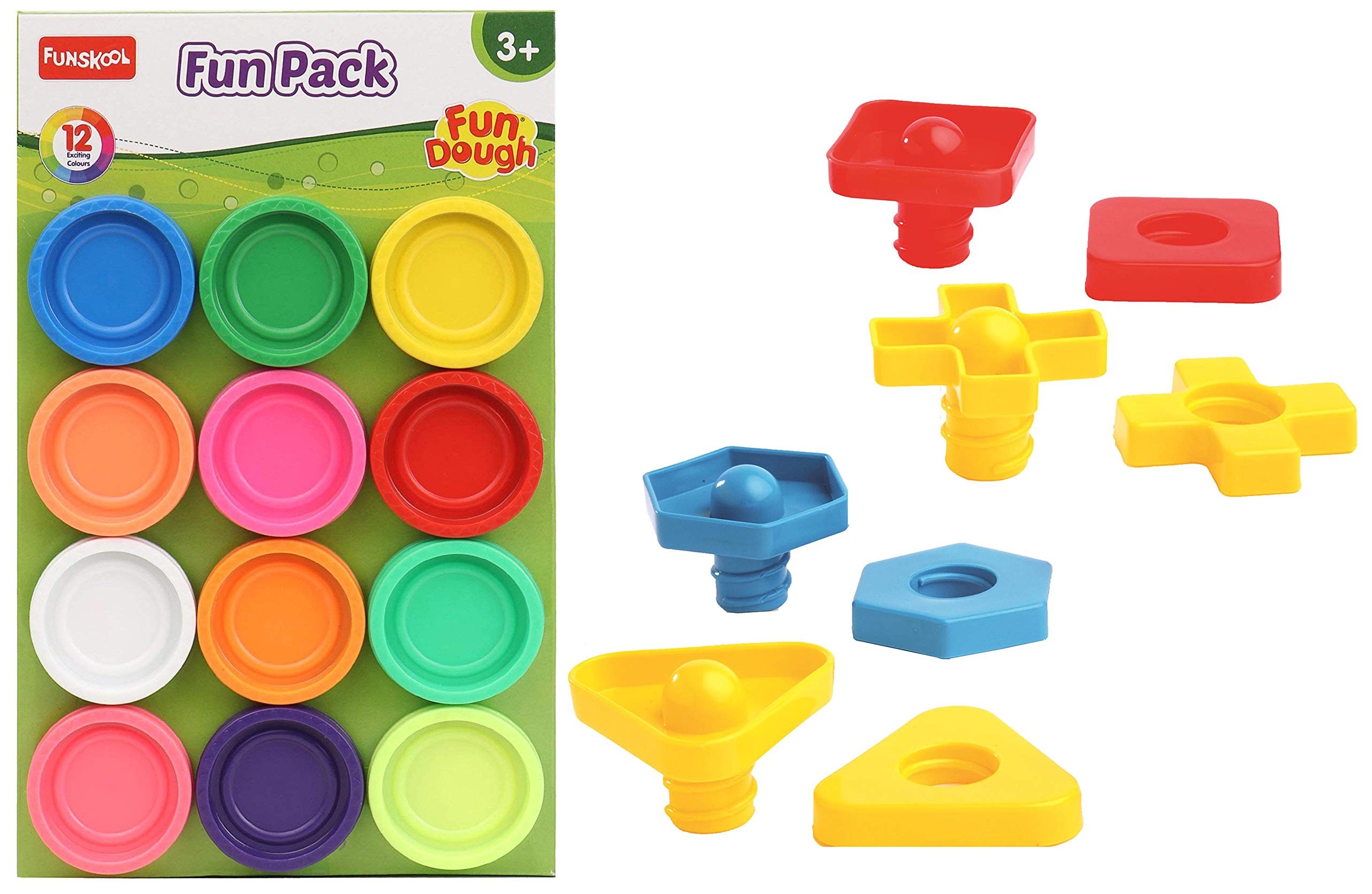 Fundough Funskool Fun Pack, Multi Colour & Funskool Nuts and Bolts, 12 Pcs