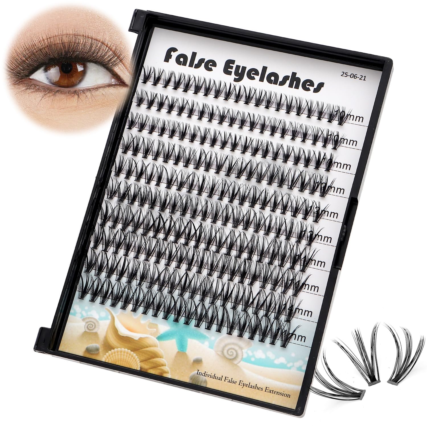 Dedila 20D Cluster Eyelashes Mixed10-12-14mm/11-13-15mm/12-14-16mm/16-18-20mm Individual False Eyelashes Thickness 0.07mm D Curl Makeup Volume Eye