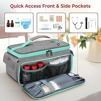 Mancro First Aid Bags Empty, Medical Travel Bag with Multi Pockets