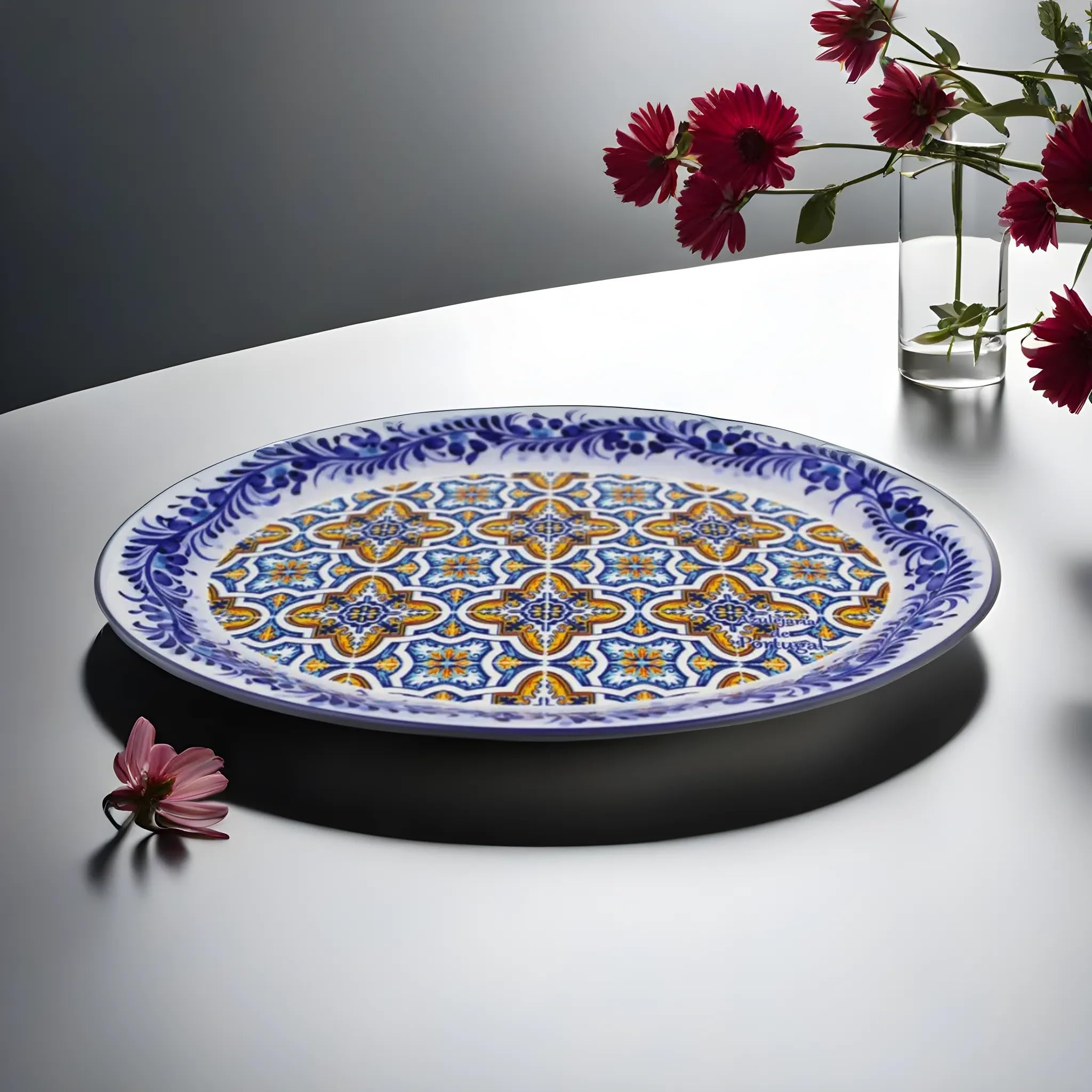 Amazon.com | Portugal Ceramic Oval Platter - Traditional Blue and