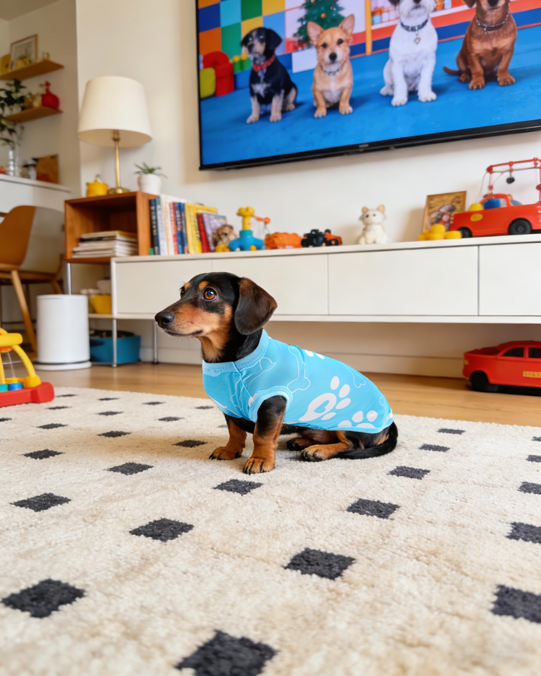 PET SHOW Confezione da 4 magliette estive per cani di taglia media, con protezione solare UPF 50+, con protezione solare UV, canottiere rinfrescanti, canottiere per cuccioli di squalo, magliette per