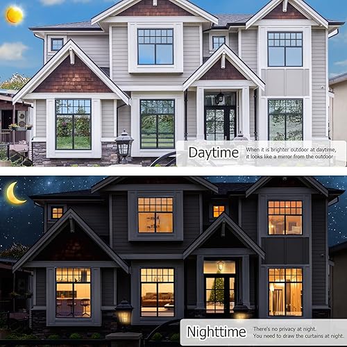 Miniatura 10 de HIDBEA Película esmerilada de privacidad para ventana, calcomanías de vidrio estáticas no adhesivas con bloqueo solar UV, control de calor,