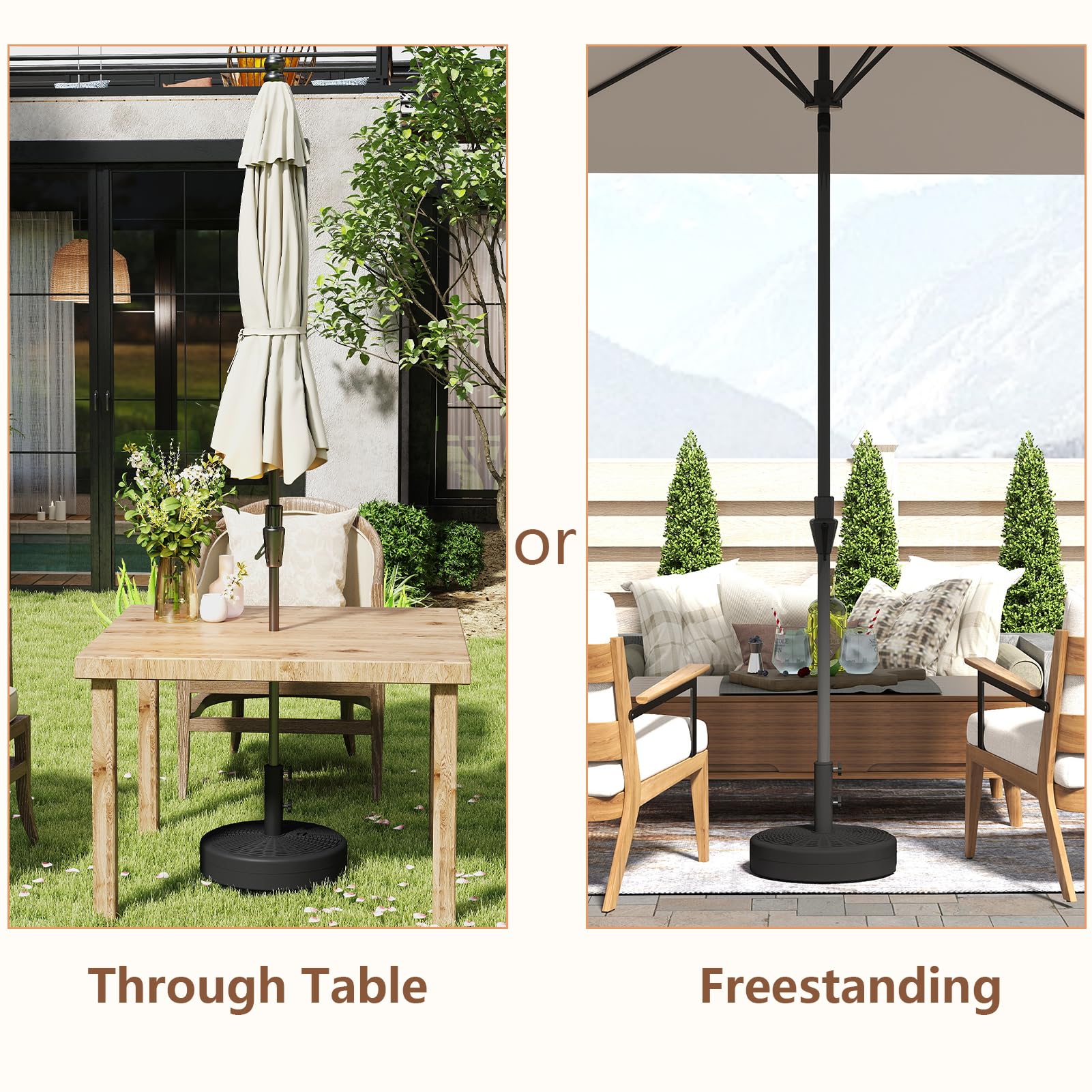 9 umbrella patio JEAREY 9 ft. Outdoor Market Patio Umbrella with Hand Crank Lift in Beige