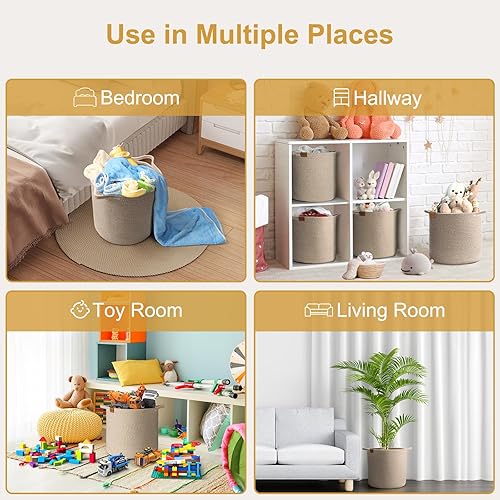 Miniatura 6 de BROVIEW L3 - Contenedores de almacenamiento de cubos para estantes, cesta de almacenamiento de 13 x 13 pulgadas para organizador de cubos, cestas