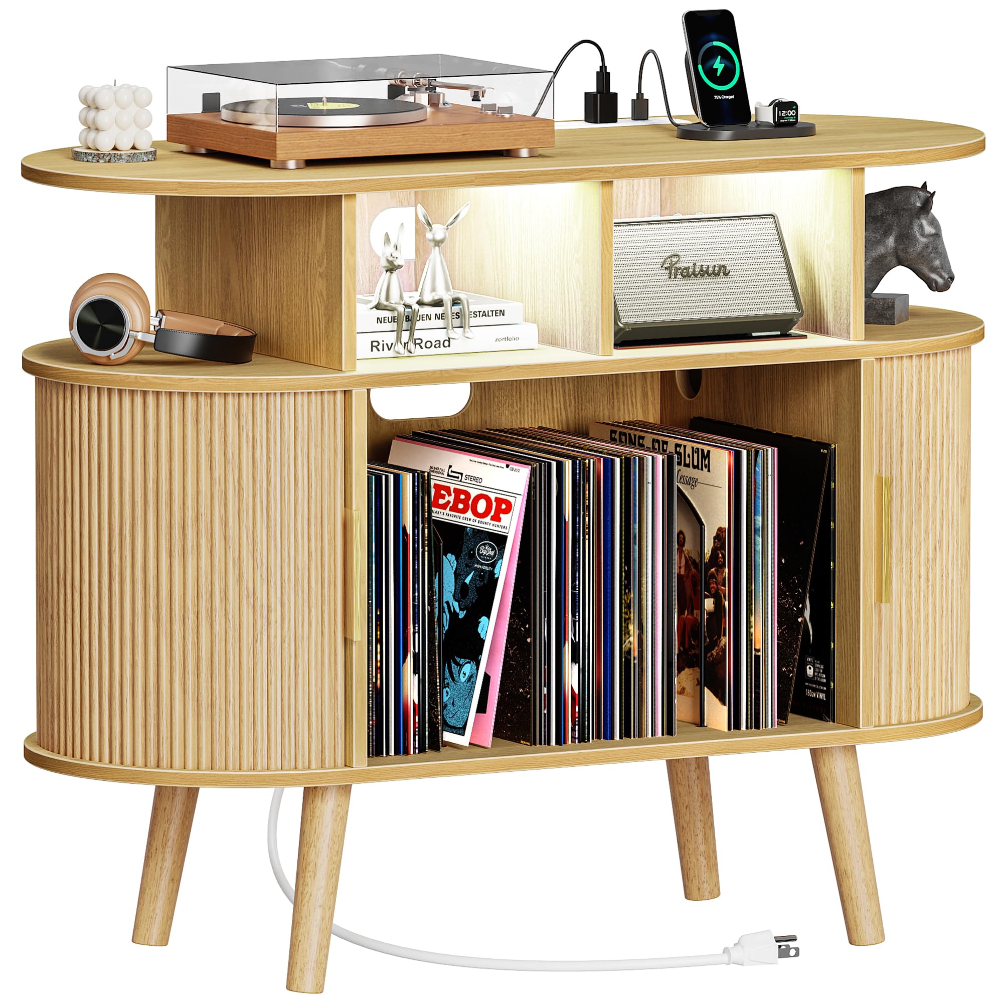 Amazon.com: PRAISUN 35.4 Inch Record Player Stand with Power