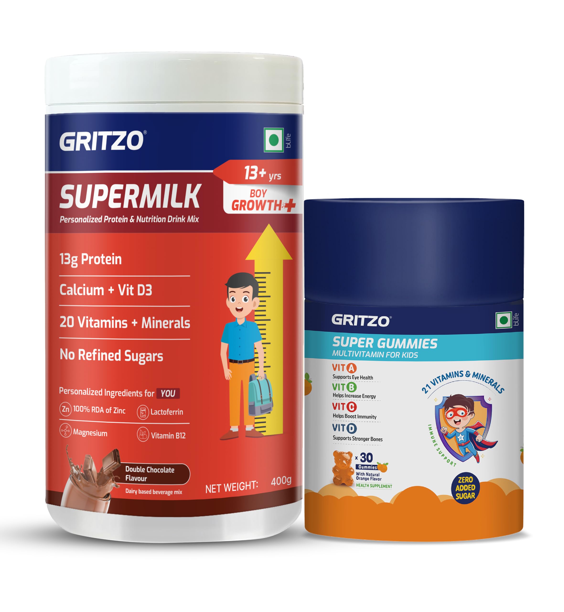 Gritzo SuperMilk Growth+ (13+ Boy), Double Chocolate, 400g — Amazon image 12