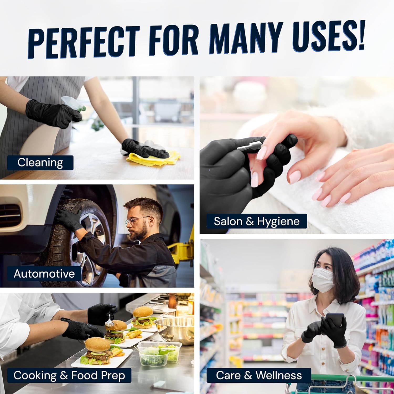 Reli. Black Nitrile Gloves, Medium | 500 Pack Heavy Duty Disposable Gloves (5 mil) | Powder Free, Latex Free | Single-Use | Premium Nitrile Material for Automotive, Cleaning, Cooking | Food Safe