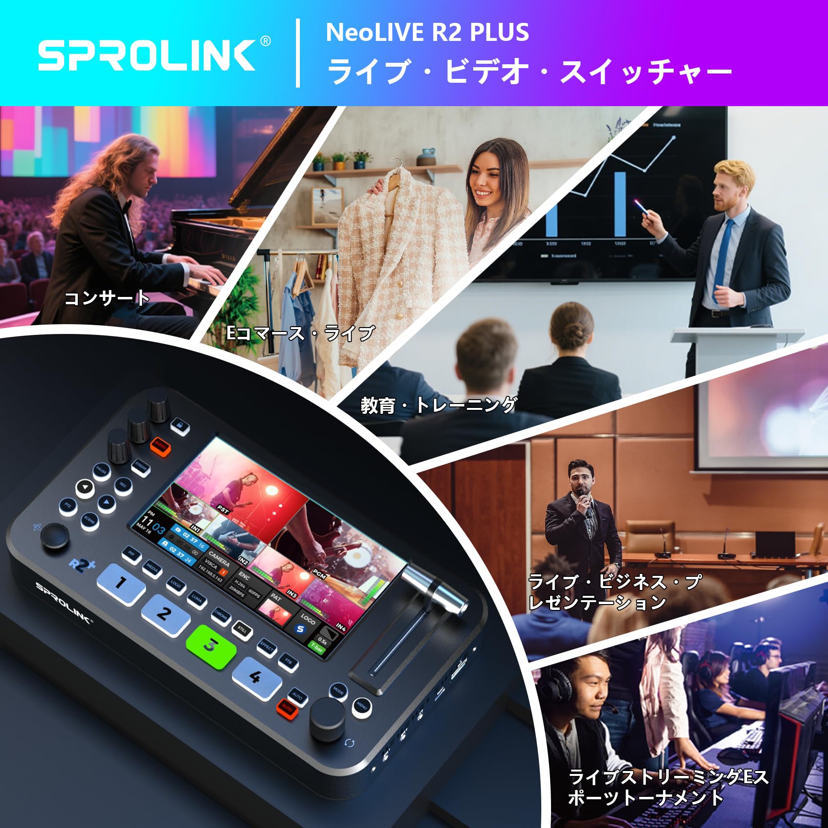 SPROLINK NeoLive R2 Plus ビデオスイッチャー HDMI Amazon | SPROLINK NeoLive R2 Plus ビデオスイッチャー 4入力HDMI