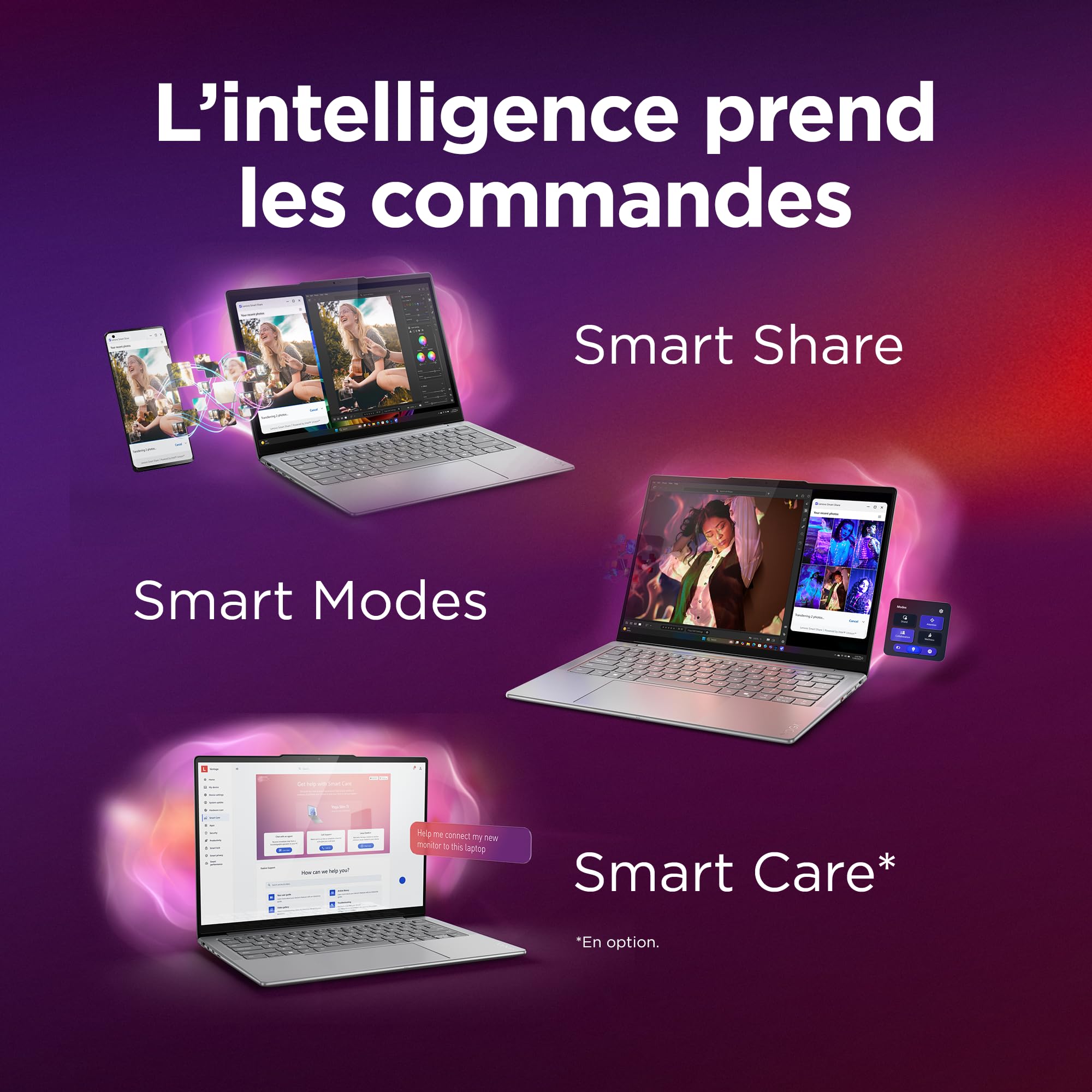 Lenovo Yoga Slim 7 14ILL10 - Ordinateur Portable 14'' OLED WUXGA Copilot+ (Intel Ultra 5 226V, RAM 16Go, SSD 512Go, Intel Arc Graphics 130V, Windows 11 Home) Clavier AZERTY Souris + écouteurs - Gris