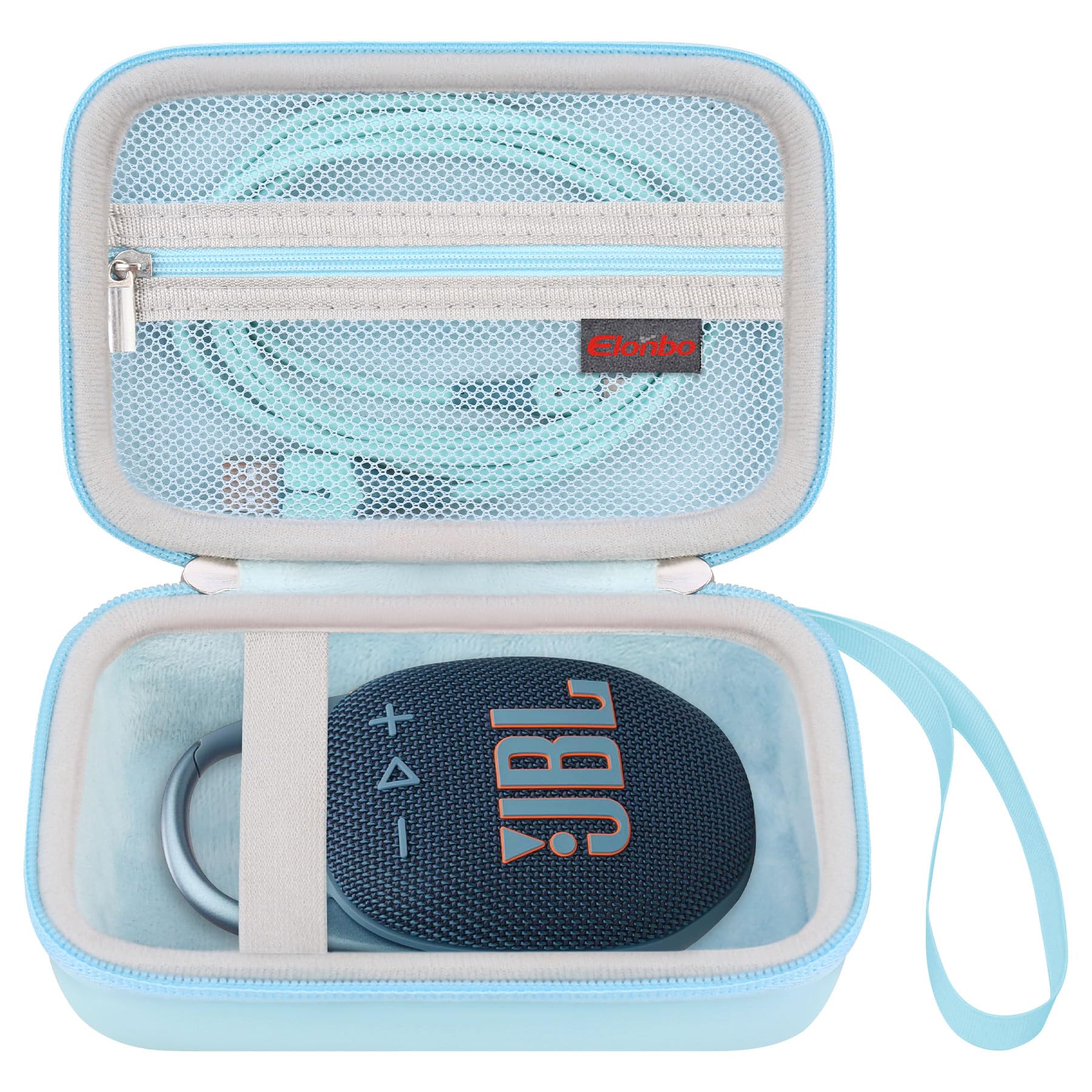 Elonbo Carrying Case for ORGSTA S001 Label Maker Machine, Portable Mini Bluetooth Thermal Label Printer Storage Holder, Wireless Small Handheld Sticker Maker Travel Bag, Pocket Fits Paper, Blue