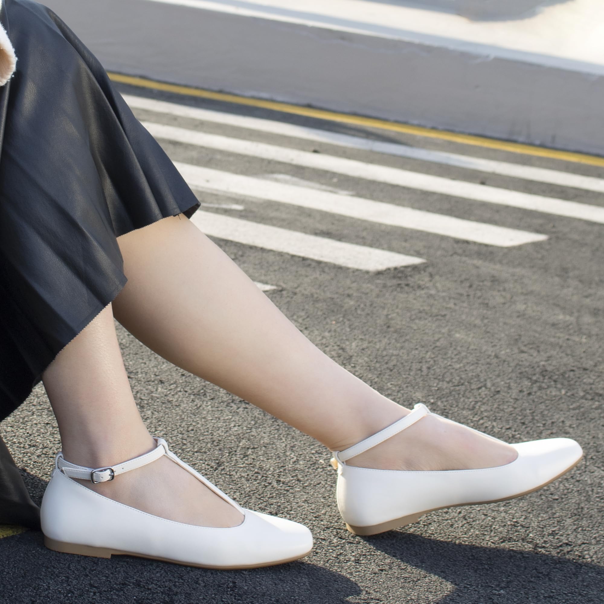 Snapklik.com : NIEARDAN Mary Jane Flats Women Adjustable T Strap Square ...