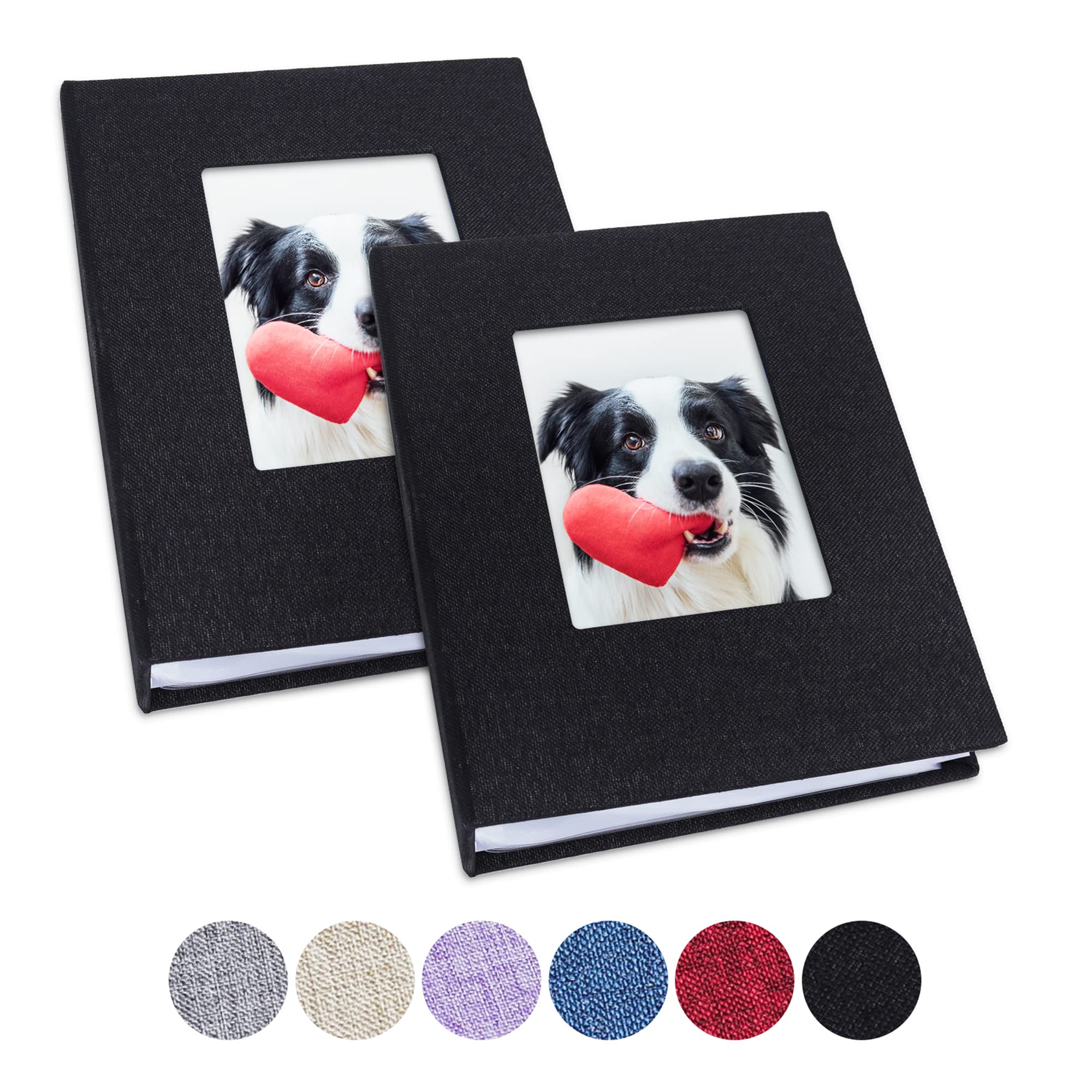 Vienrose 4x6 Mini Photo Album Set of 2 – Durable Linen Cover Baby Memory Book with 26 Pages Holds 52 Photos – Black-image-33