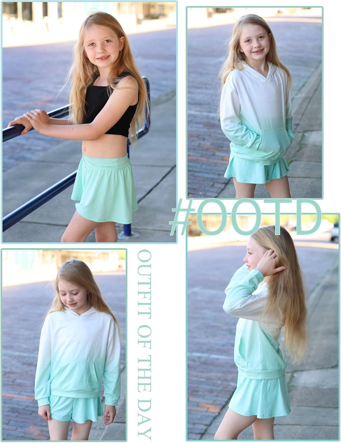 Zaclotre Girls Flowy Shorts with Spandex Liner V Crossover 2 in 1 Athletic Running Shorts with Pockets Kids Butterfly Skorts - Image 5