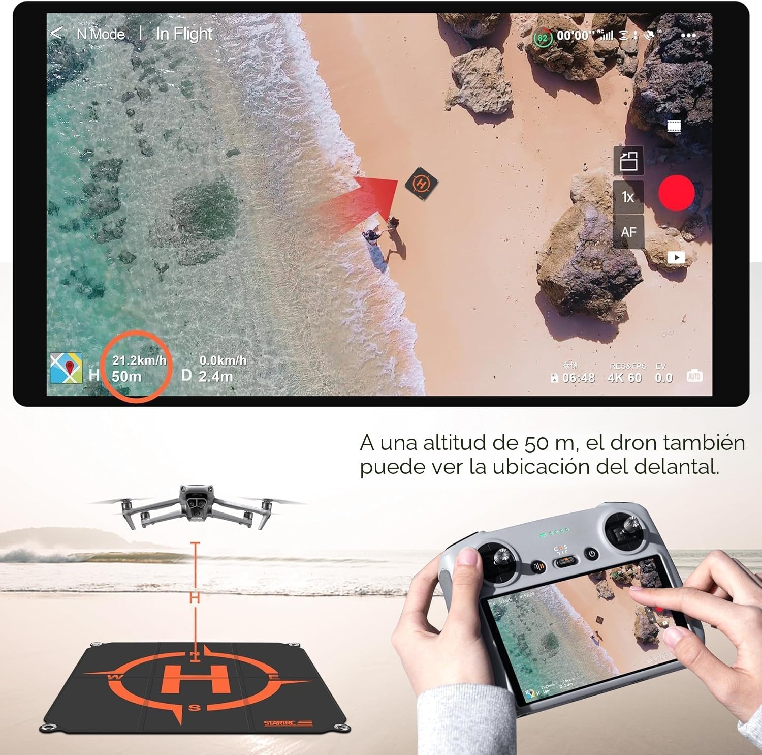 STARTRC Drone Landing Pad,Plataforma de Aterrizaje Universal de Plegado rápido para dji Mini 5 Pro/4/3/Mini 4k/Neo 2/Air 3s/Avata 2/Flip Drohne Zubehör (22-inch/55cm)