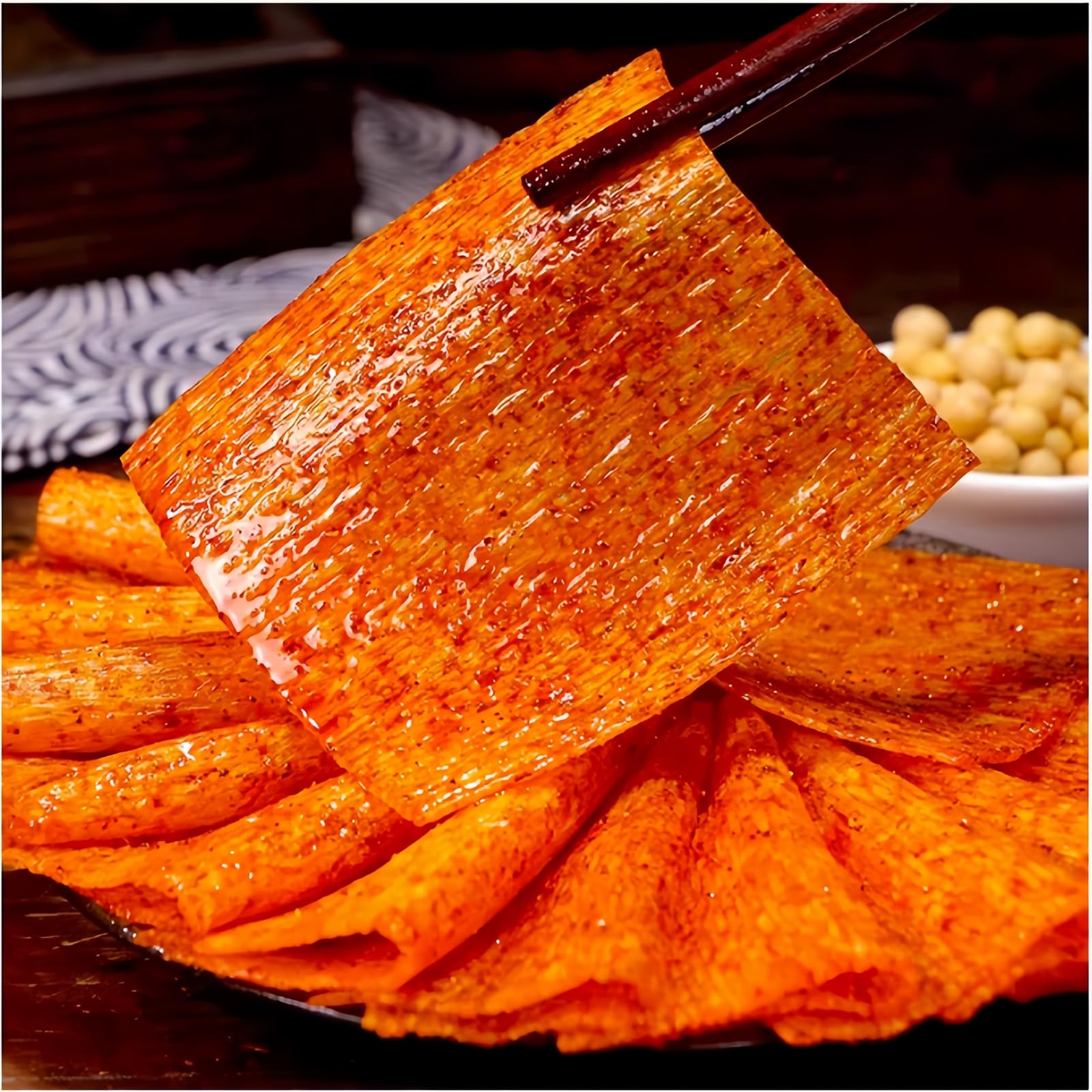 MKSDDF-72g Latiao Tiras Picantes Bocadillos Chinos Bocadillos Especiales Chinos Bocadillos Picantes Sin Gluten Chips Picantes latio (Lonchas picantes*72g)