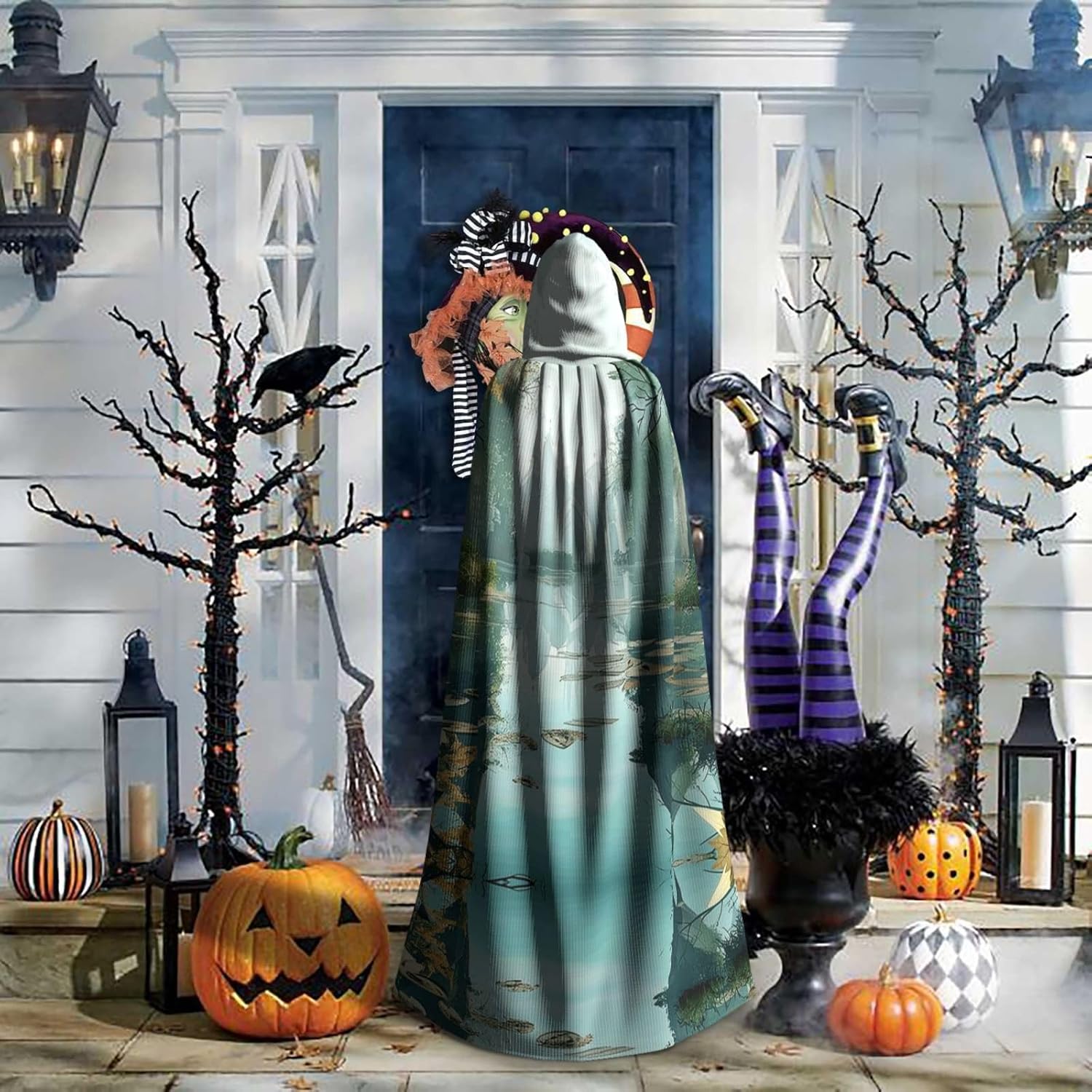 Mysterious Forest Lagoon Unique Darkness Poncho Shawl - Customizable Wearable Blanket for Women, Perfect Halloween Costume Accessory, Knight, Akatsuki, and More