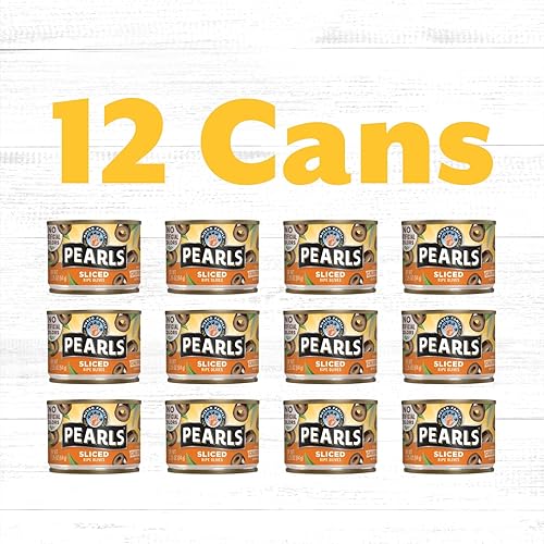 Miniatura 11 de Pearls, Rodajas maduras, aceitunas negras, 2.25 oz, manga para 3 latas